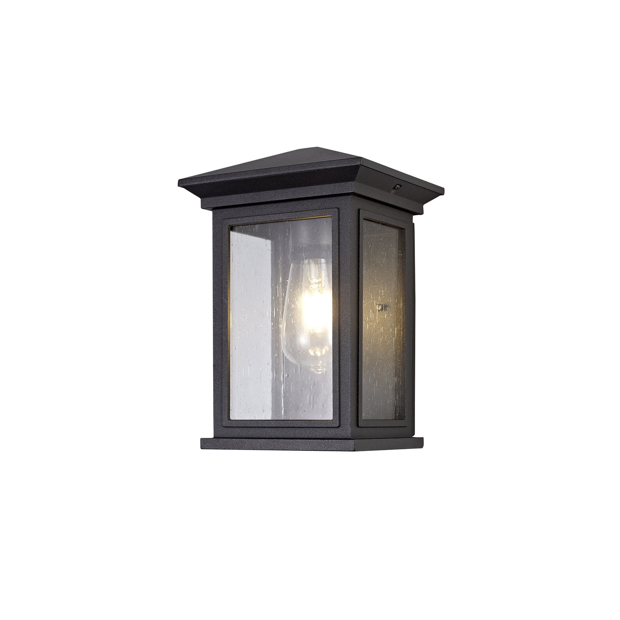 Fabula Campions Flush Wall Lamp - Anthracite & Clear Seeded Glass - IP54