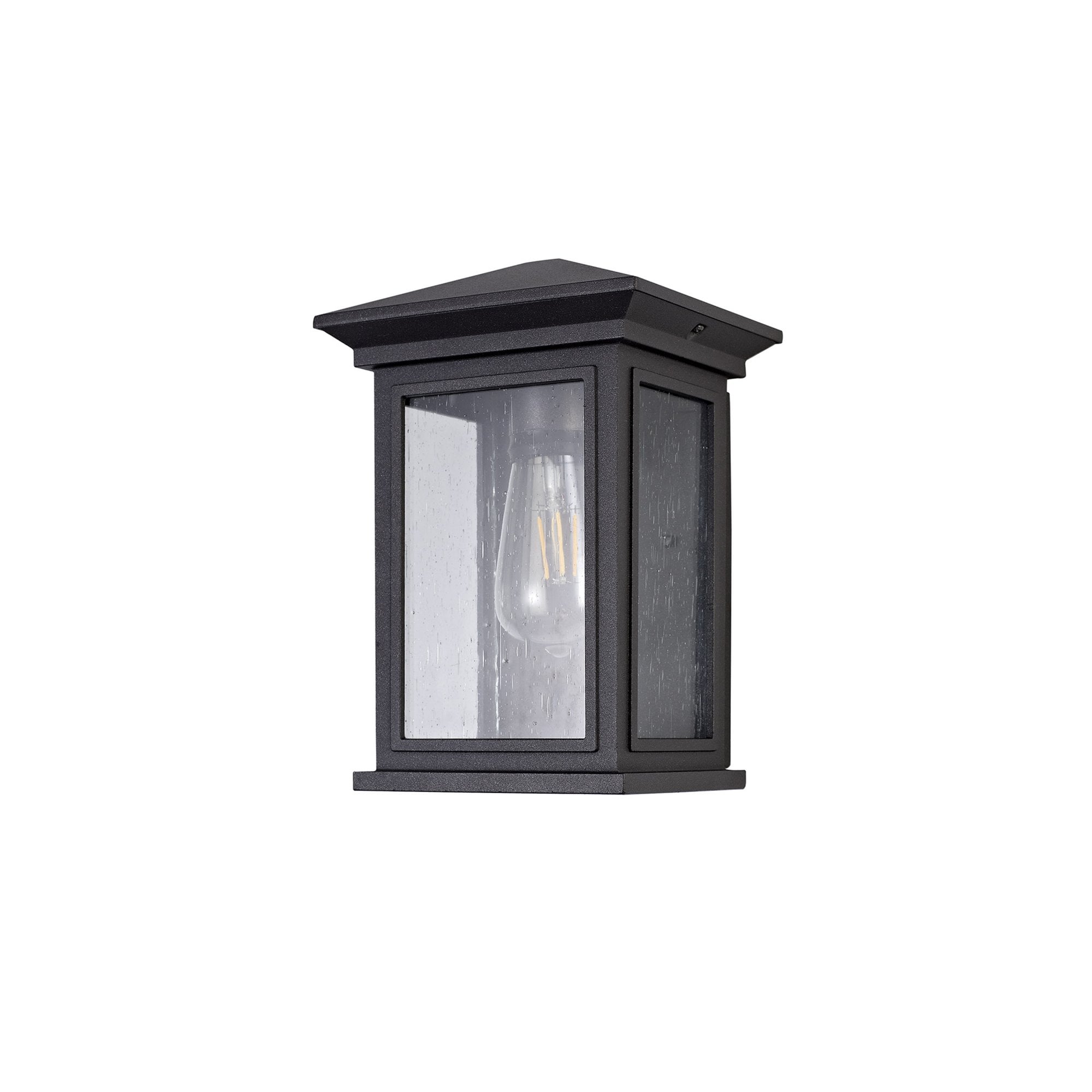 Fabula Campions Flush Wall Lamp - Anthracite & Clear Seeded Glass - IP54