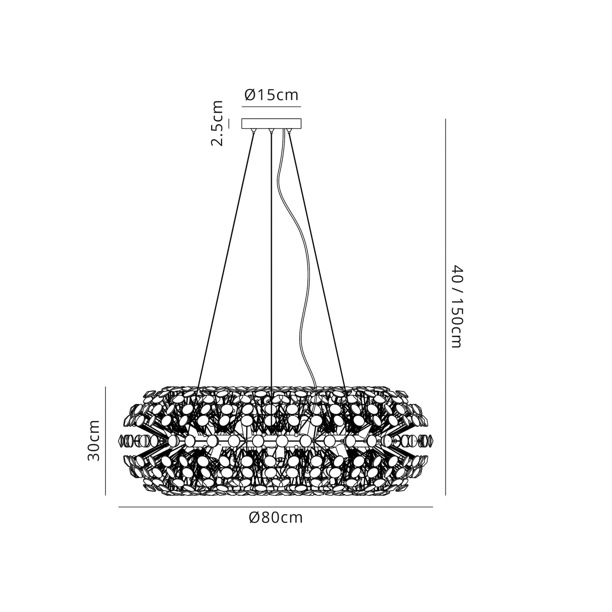 Fabula Grosvenor 20 Light Pendant - French Gold & Crystal