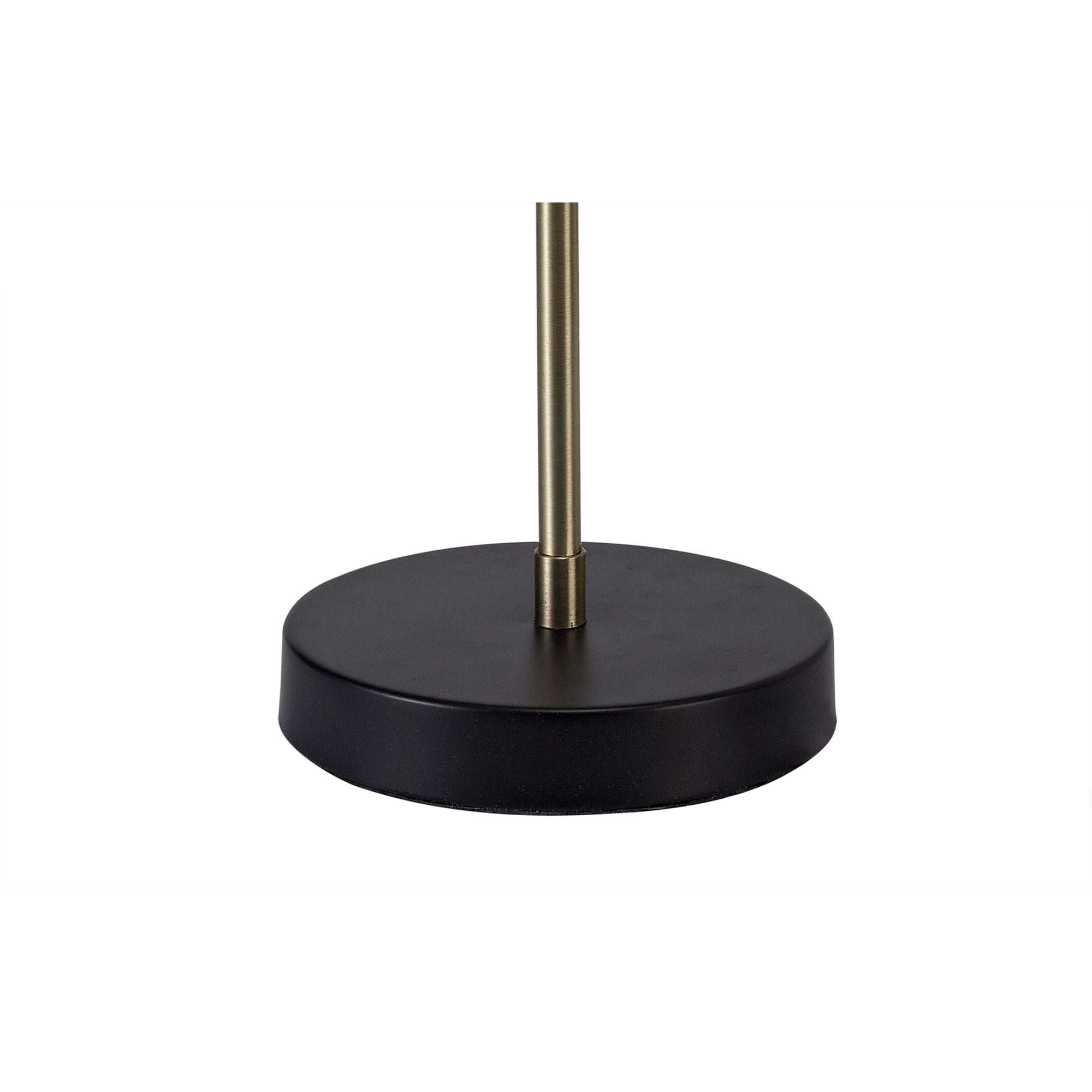 Fabula Appleby 2 Light Table Lamp - Matt Black, Antique Brass & Cognac Glass