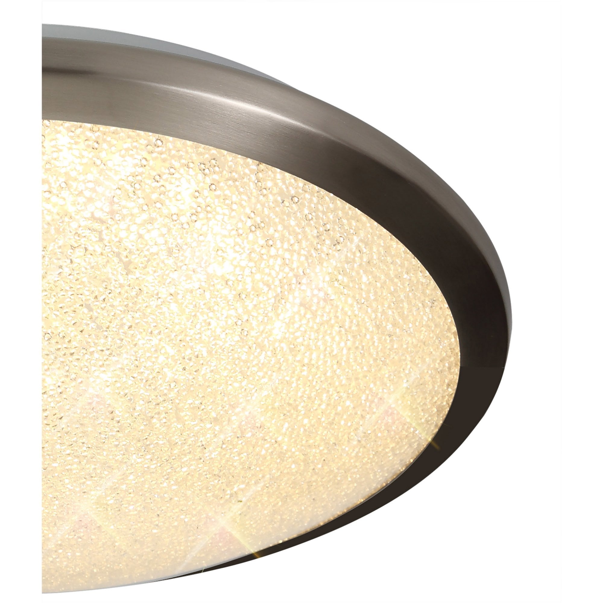 Fabula Lancaster 30cm LED Flush Light - Satin Nickel & Crystaline - IP44