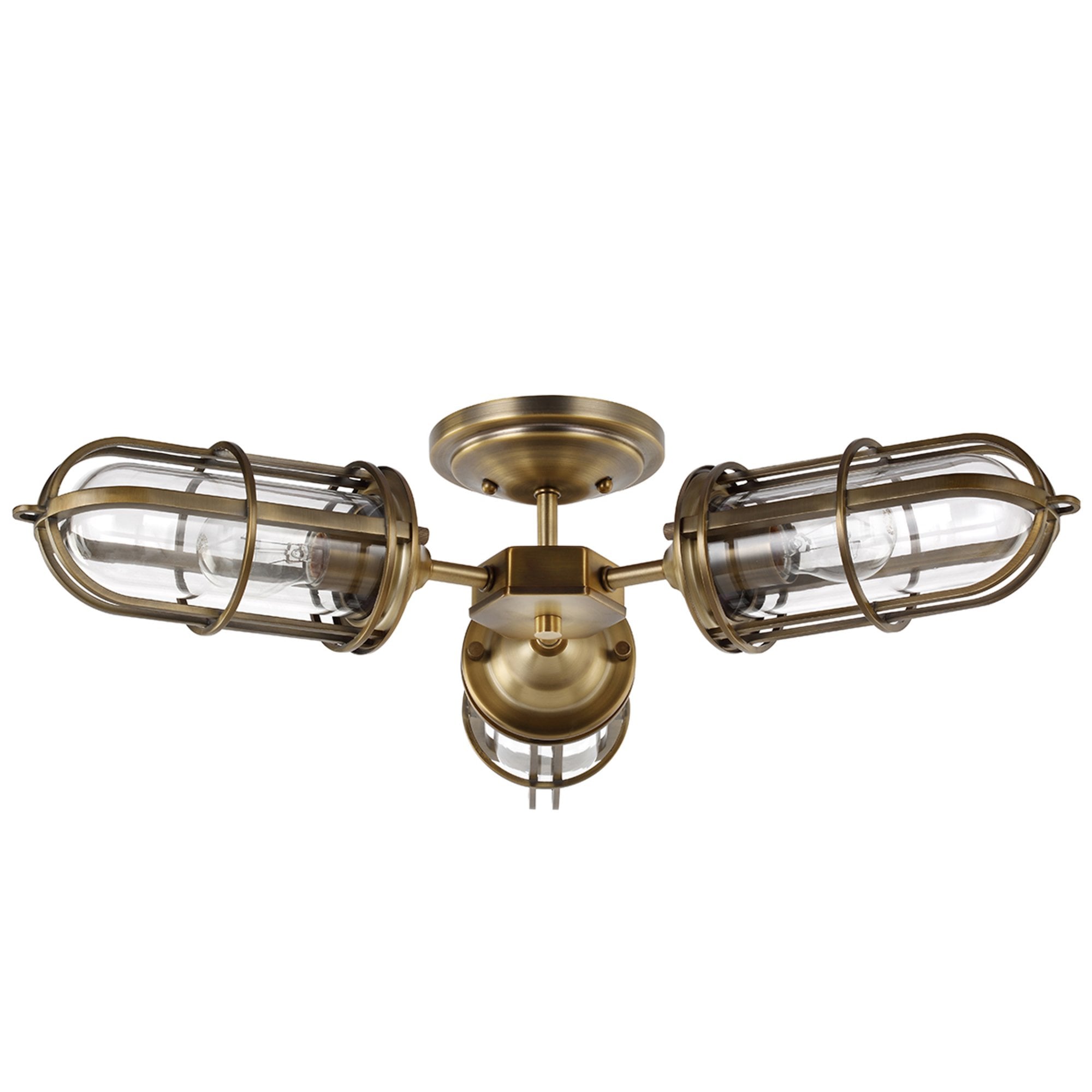 Quintiesse Urban Restoration 3 Light Bathroom Semi-Flush Fitting - Dark Antique Brass