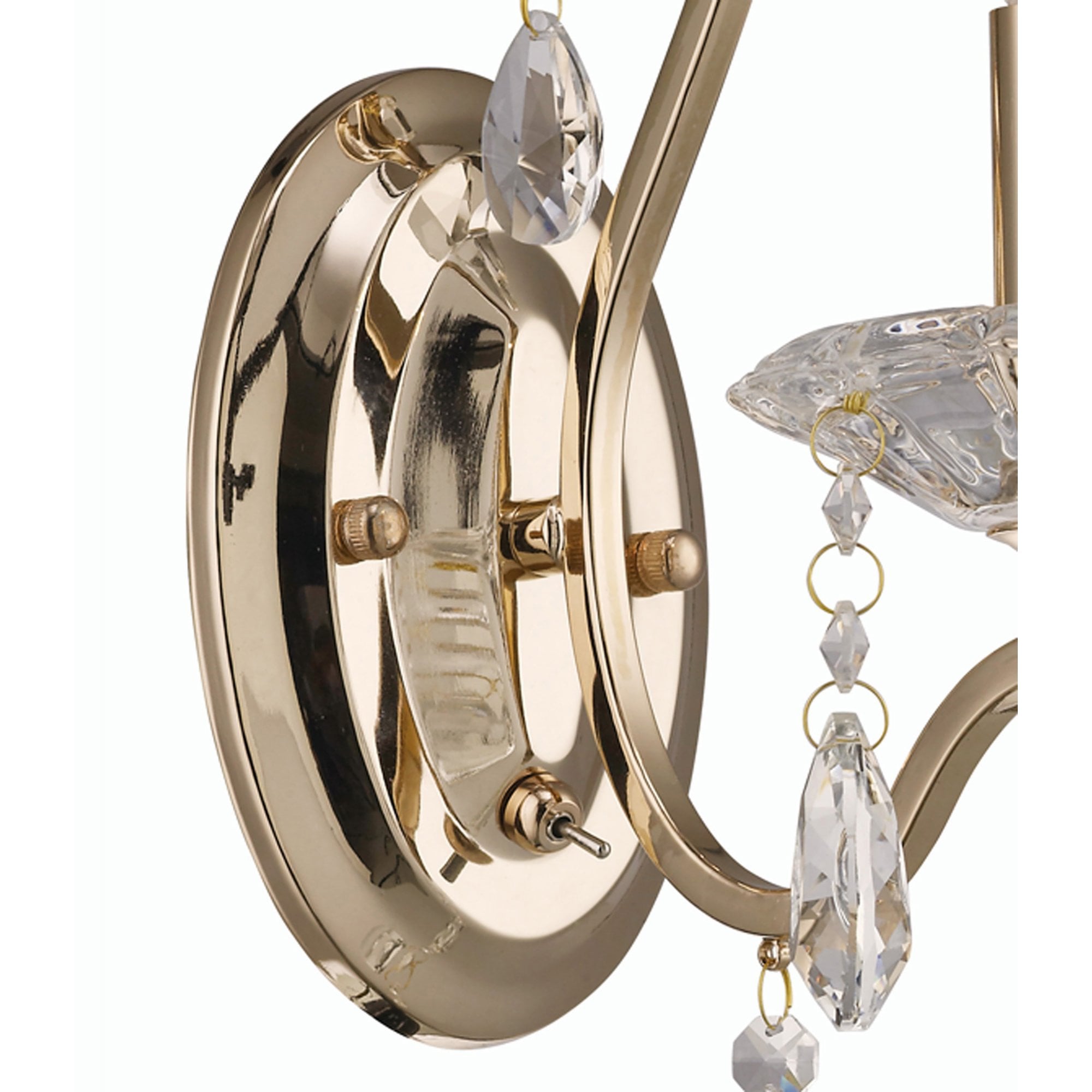 Diyas IL32061 Vela Wall Light Switched 1 Light French Gold/Crystal