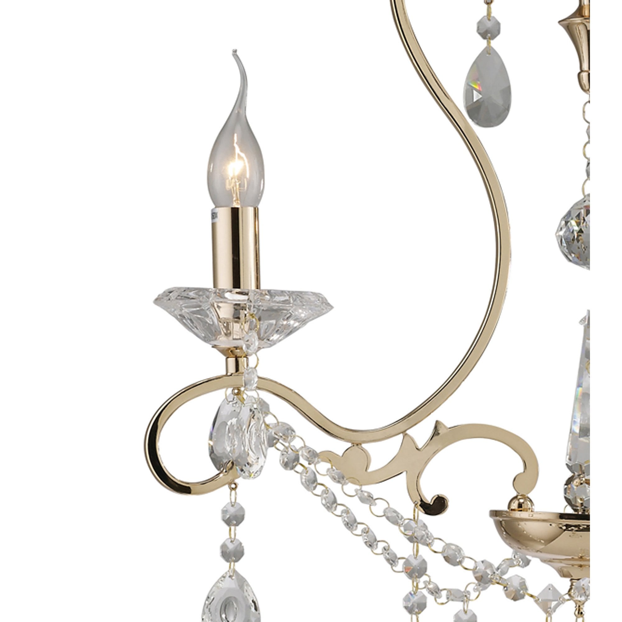 Diyas IL32063 Vela Pendant 3 Light French Gold/Crystal