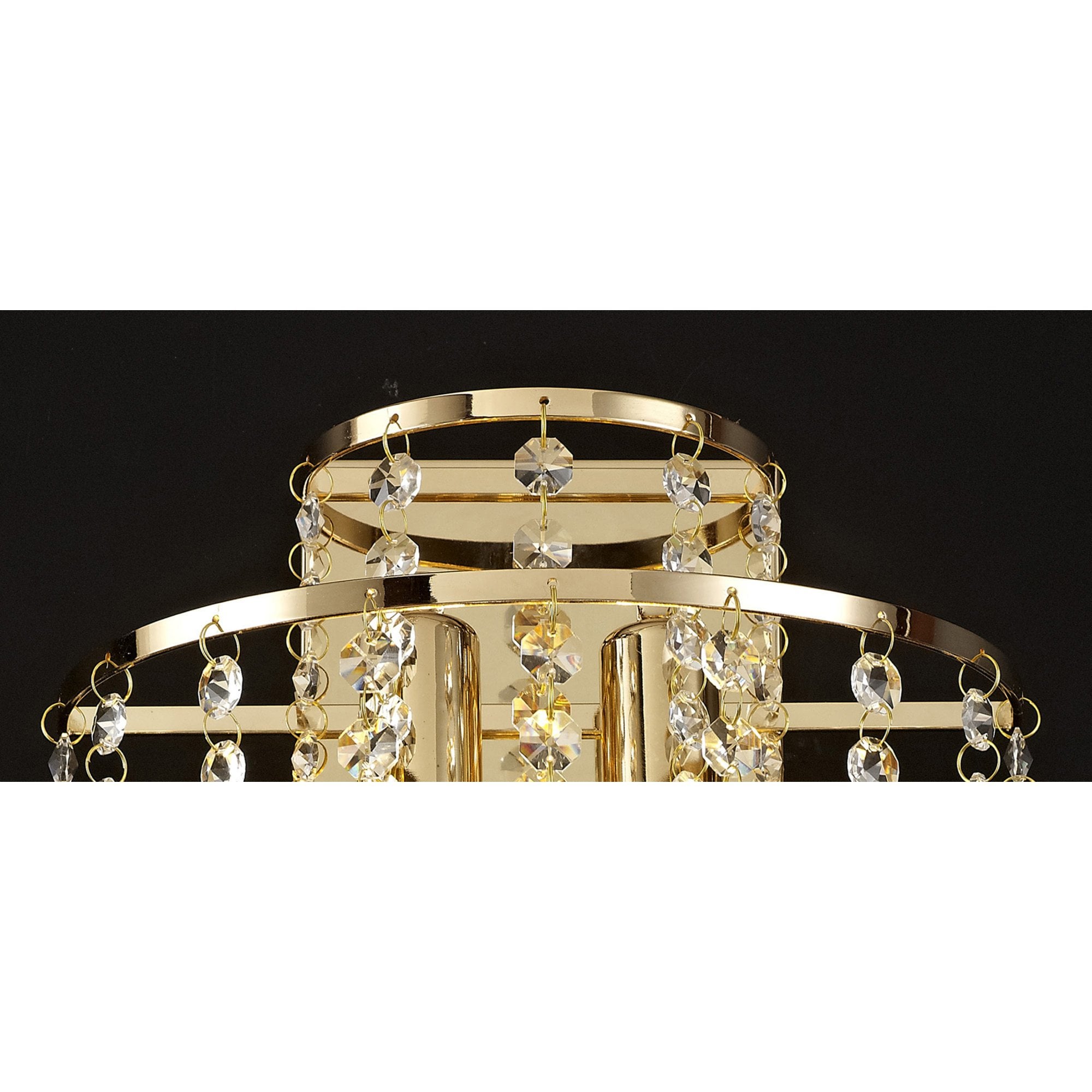 Diyas IL32774 Inina Wall Light Switched 2 Light E14 French Gold/Crystal