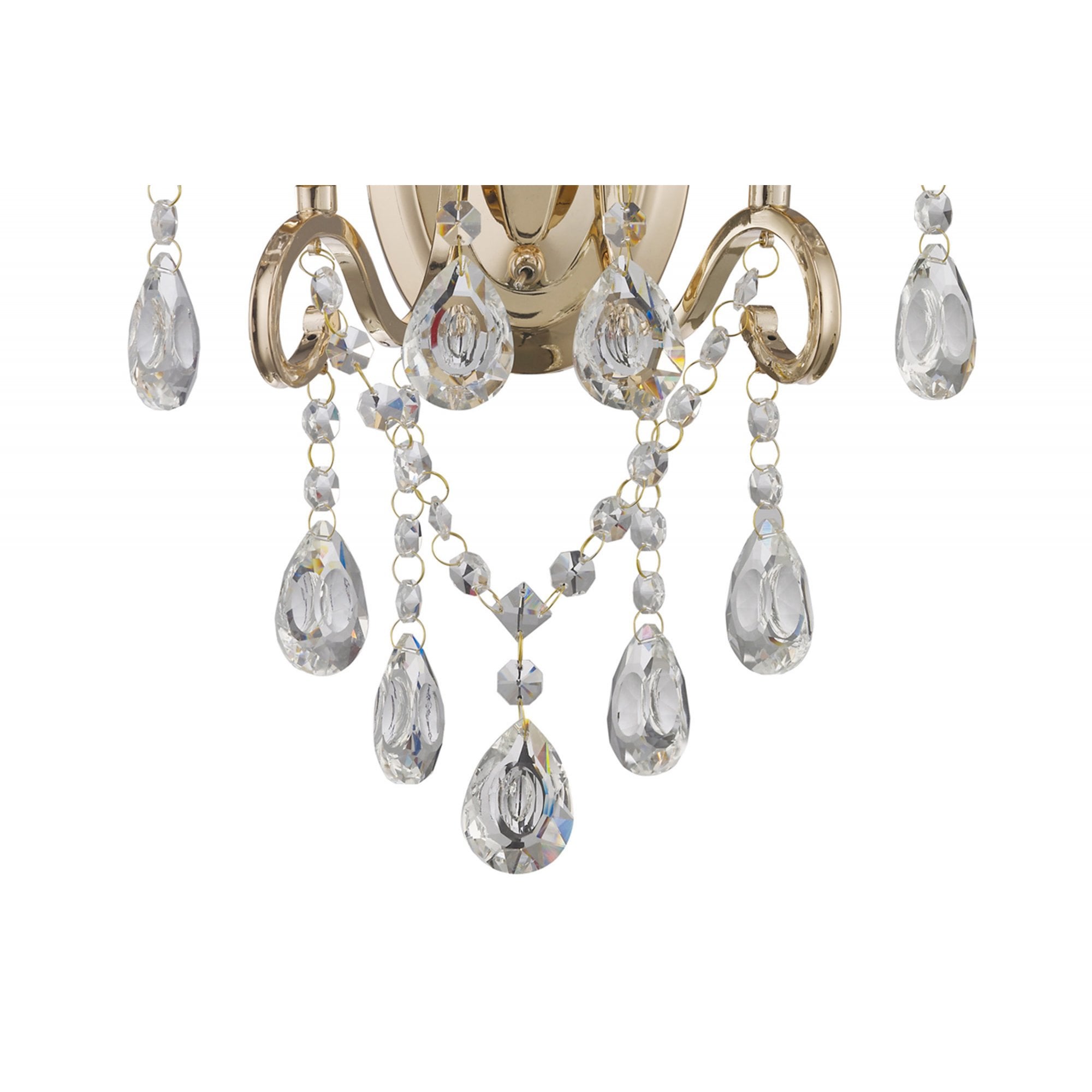 Diyas IL32062 Vela Wall Light Switched 2 Light French Gold/Crystal