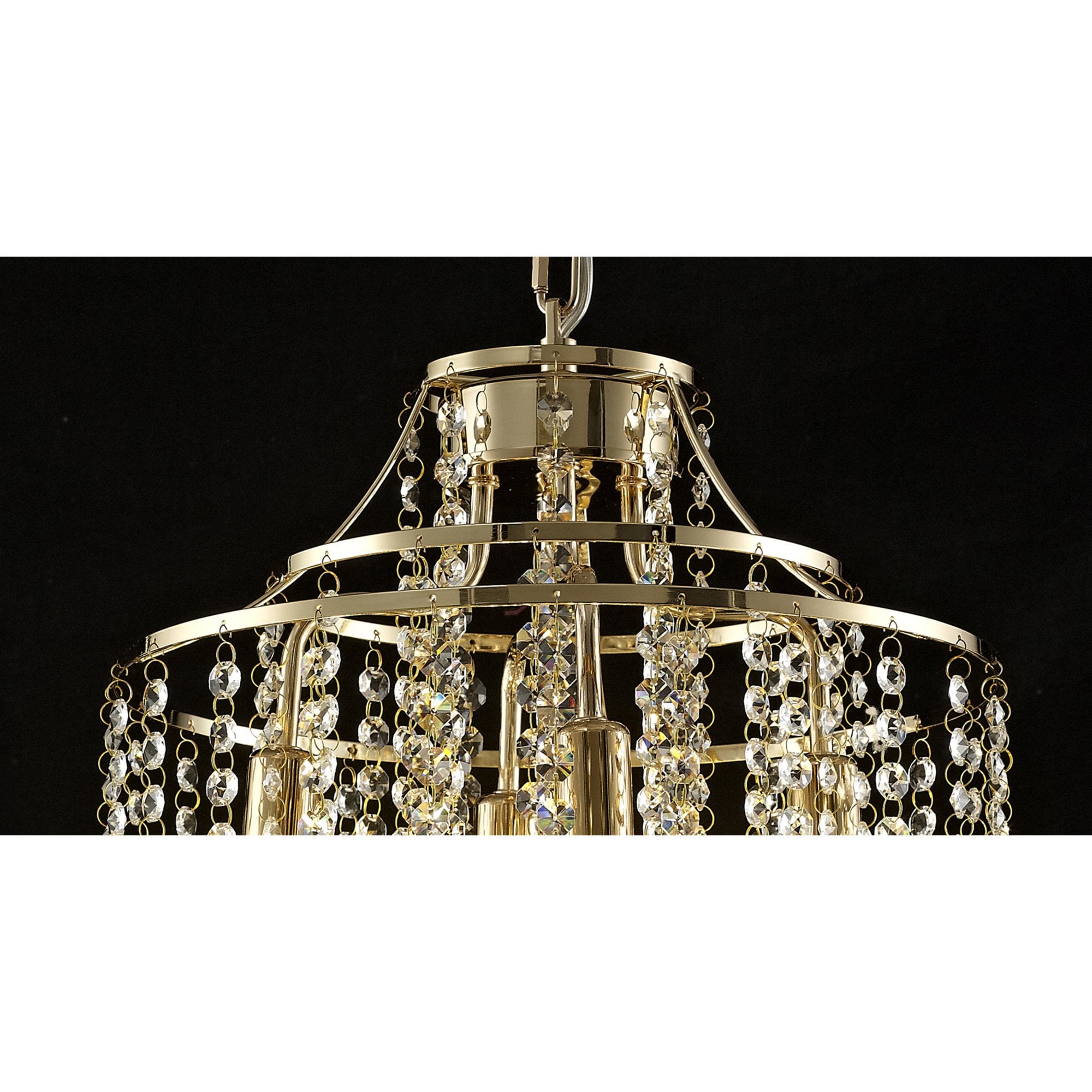 Diyas IL32771 Inina Pendant 4 Light E14 French Gold/Crystal