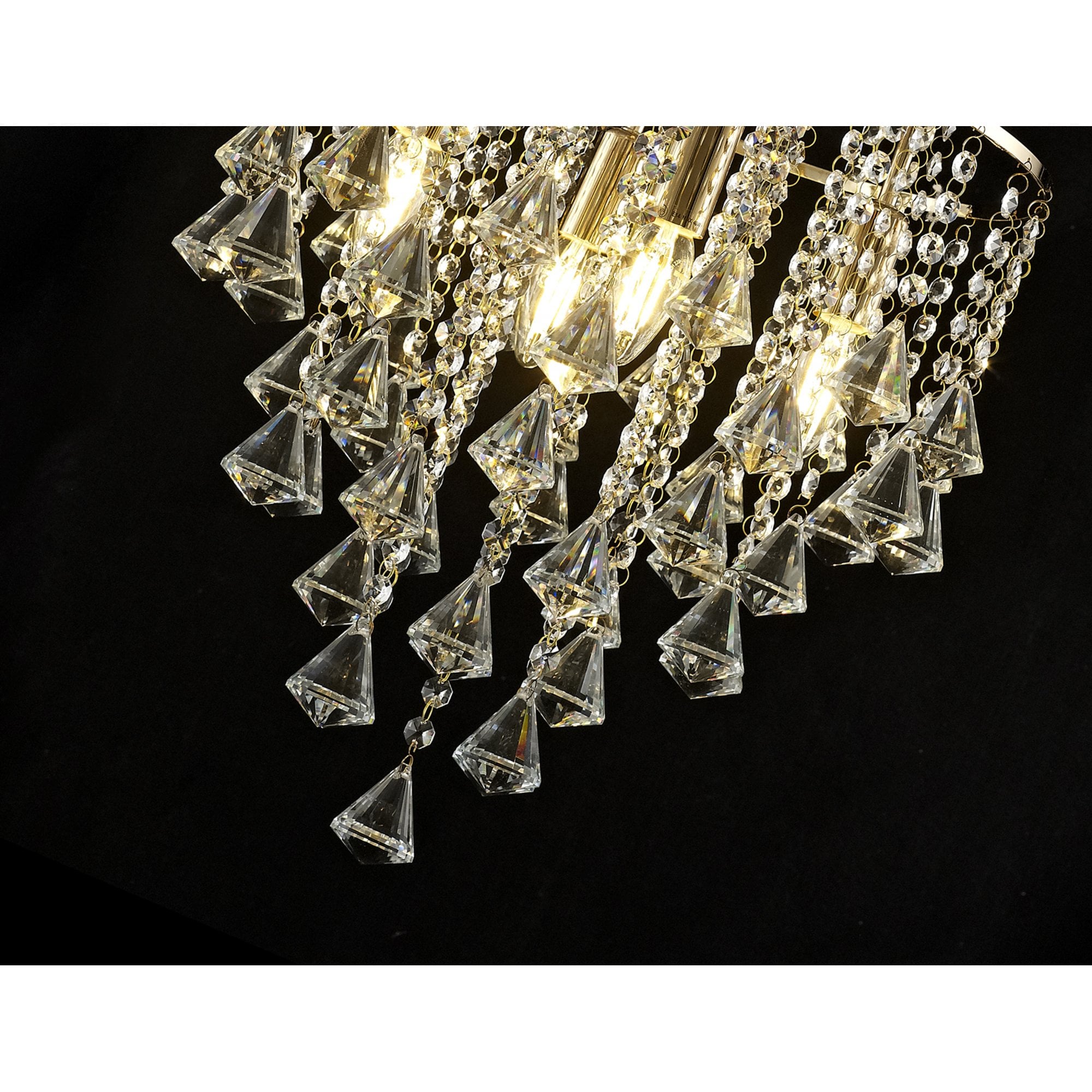 Diyas IL32771 Inina Pendant 4 Light E14 French Gold/Crystal