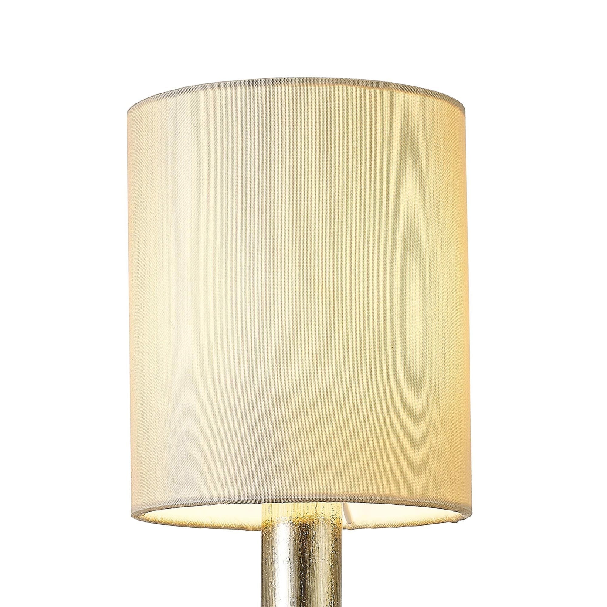 Diyas IL31700 Isabella Wall Light With Beige Shade 1 Light Antique Silver