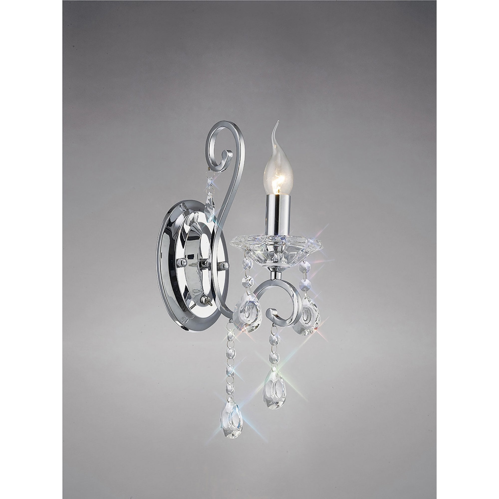 Diyas IL31361 Vela Wall Light Switched 1 Light Polished Chrome/Crystal