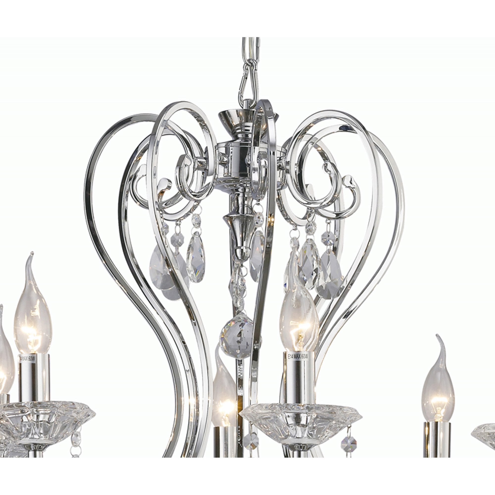 Diyas IL31368 Vela Pendant 8 Light Polished Chrome/Crystal