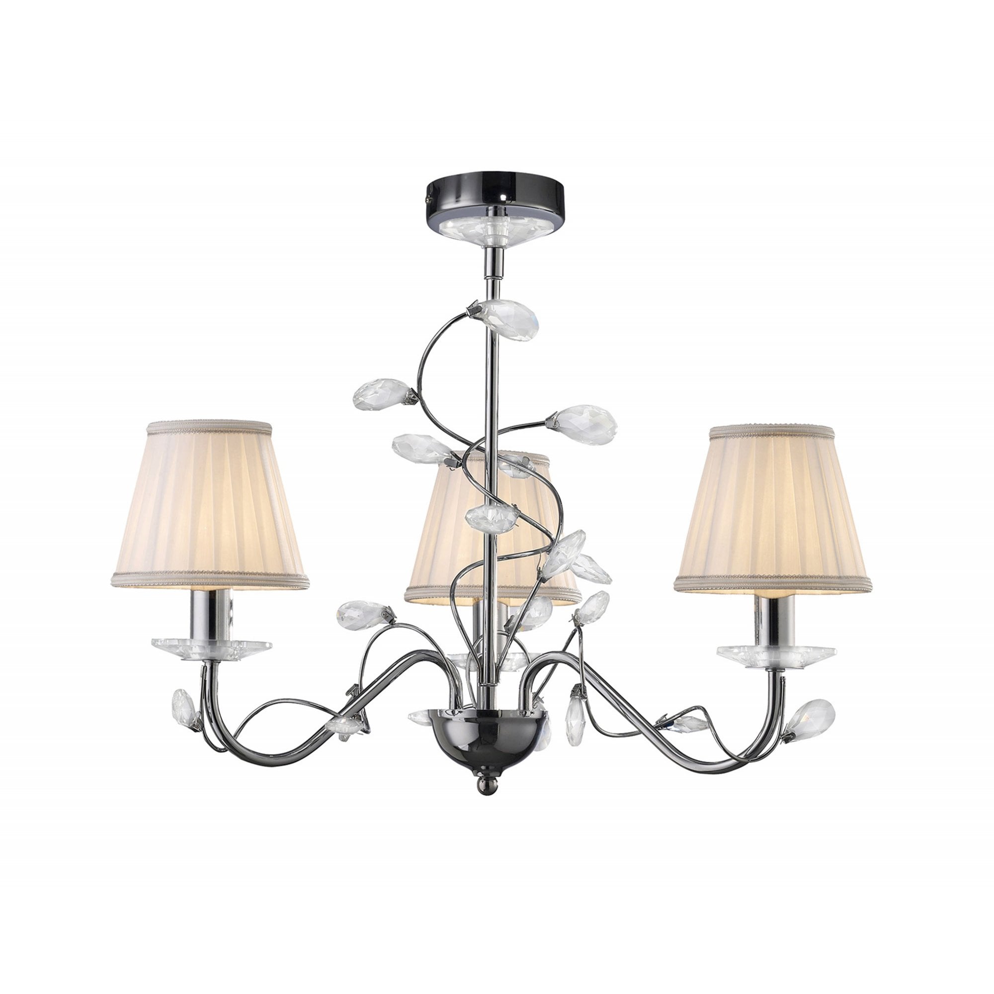 Diyas IL31213 Willow Pendant Without Shade 3 Light Polished Chrome/Crystal
