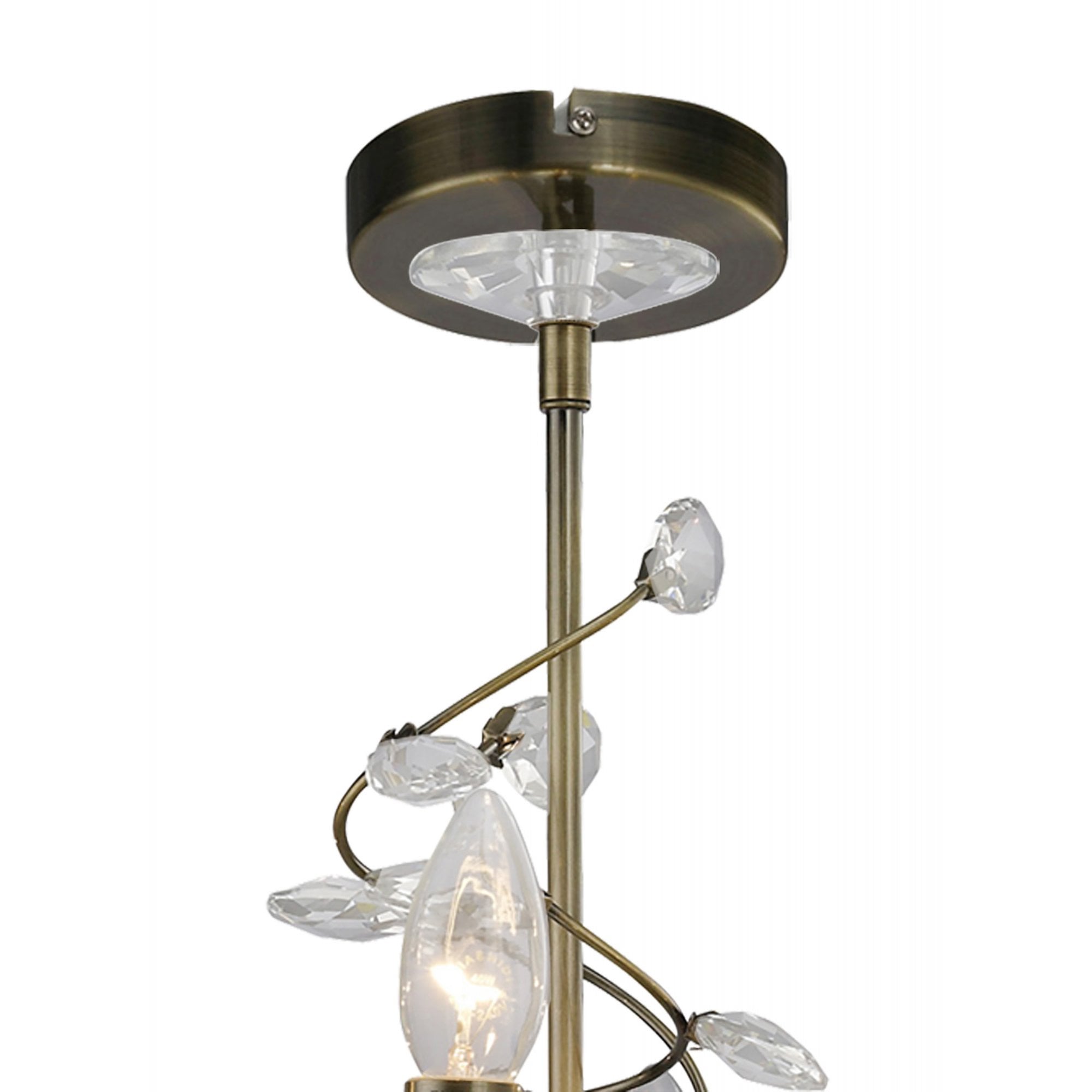Diyas IL31228 Willow Pendant Without Shade 8 Light Antique Brass/Crystal