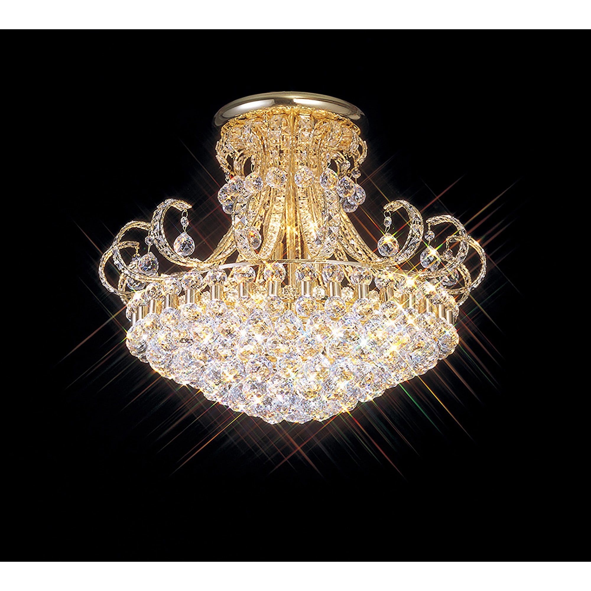 Diyas IL30007 Pearl Ceiling 12 Light French Gold/Crystal