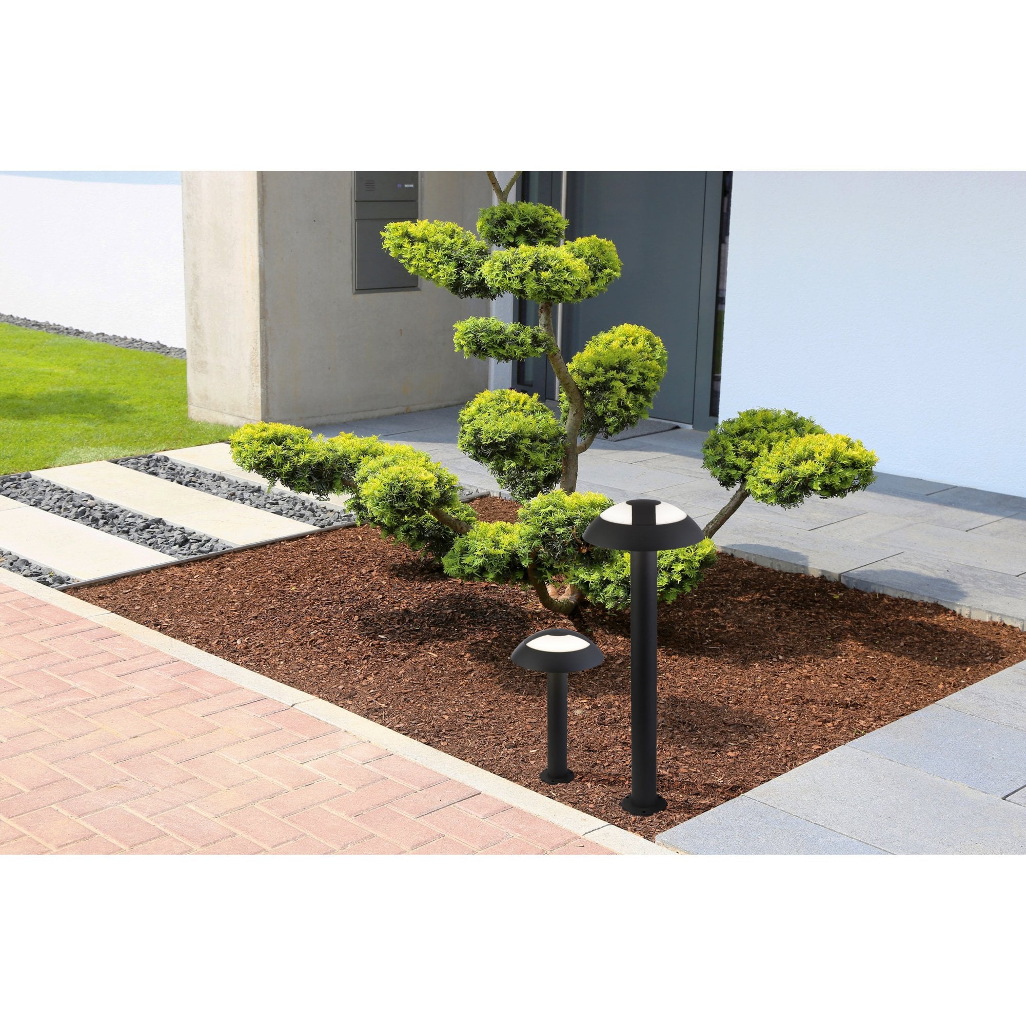 Searchlight Milford 450mm LED Outdoor Post - Dark Grey & Opal Diffuser - IP44