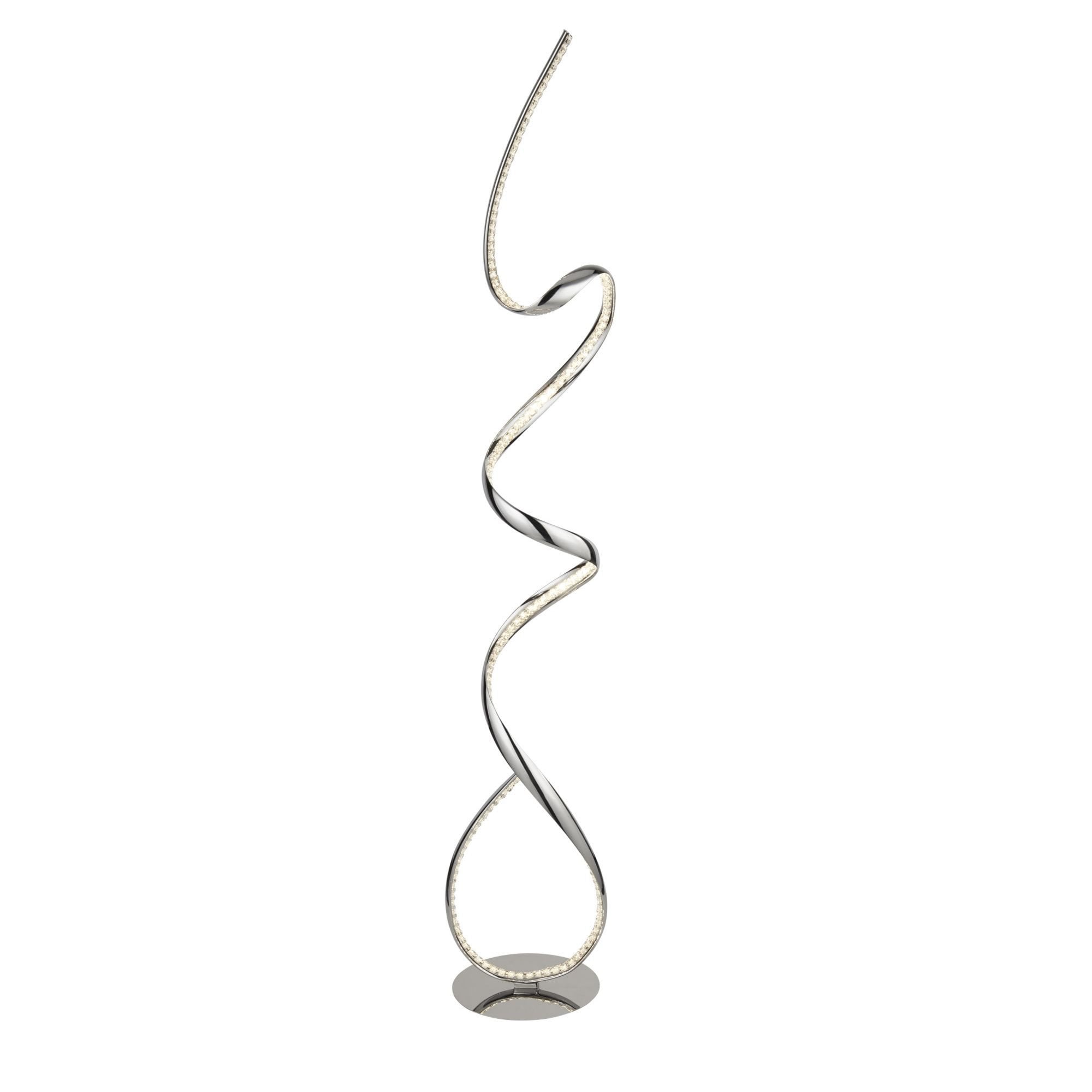 Searchlight Tennyson LED Floor Lamp - Chrome & Clear Crystal