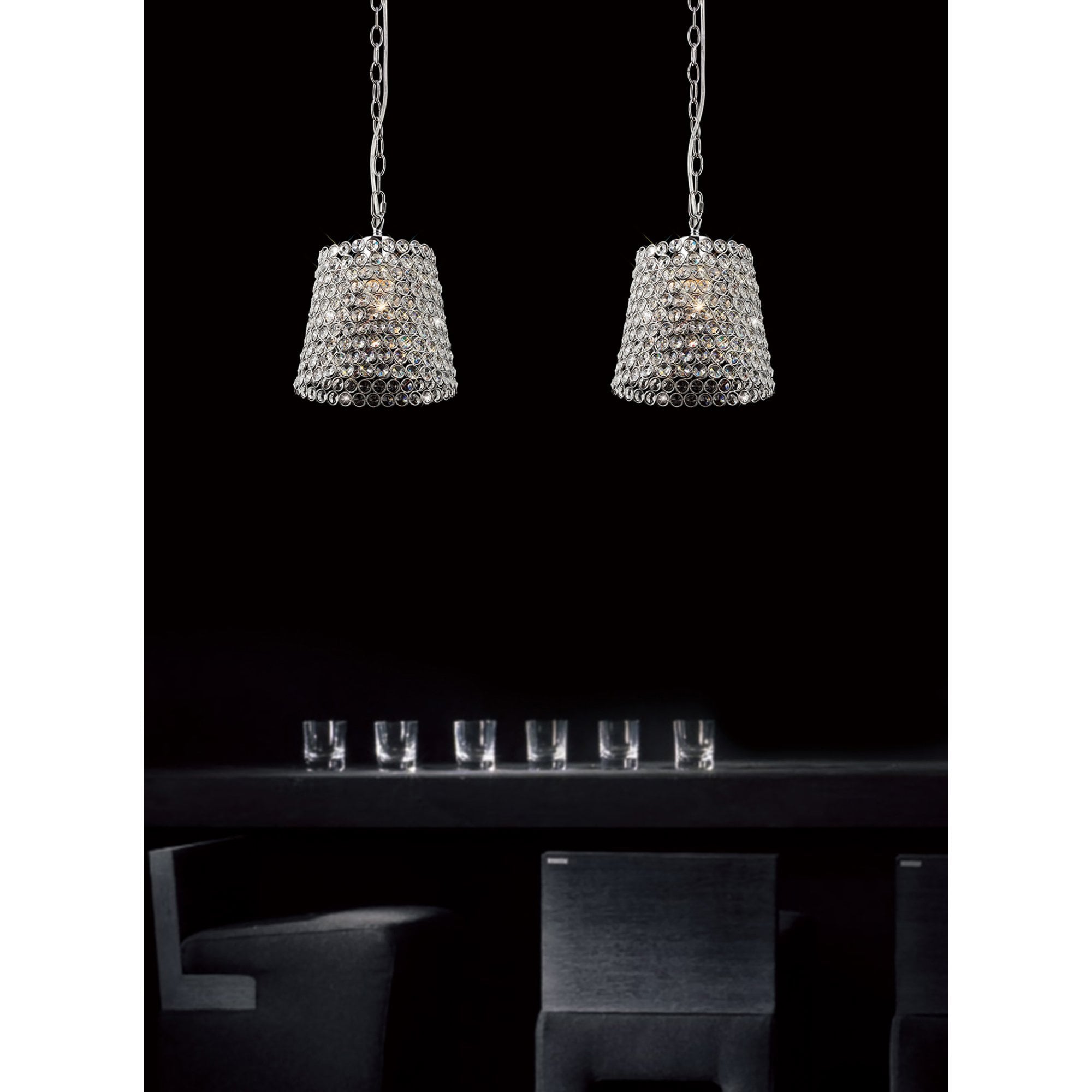 Diyas IL60008 Kudo Crystal Lamp Shade - Polished Chrome/Crystal - 21cm - Shade Only