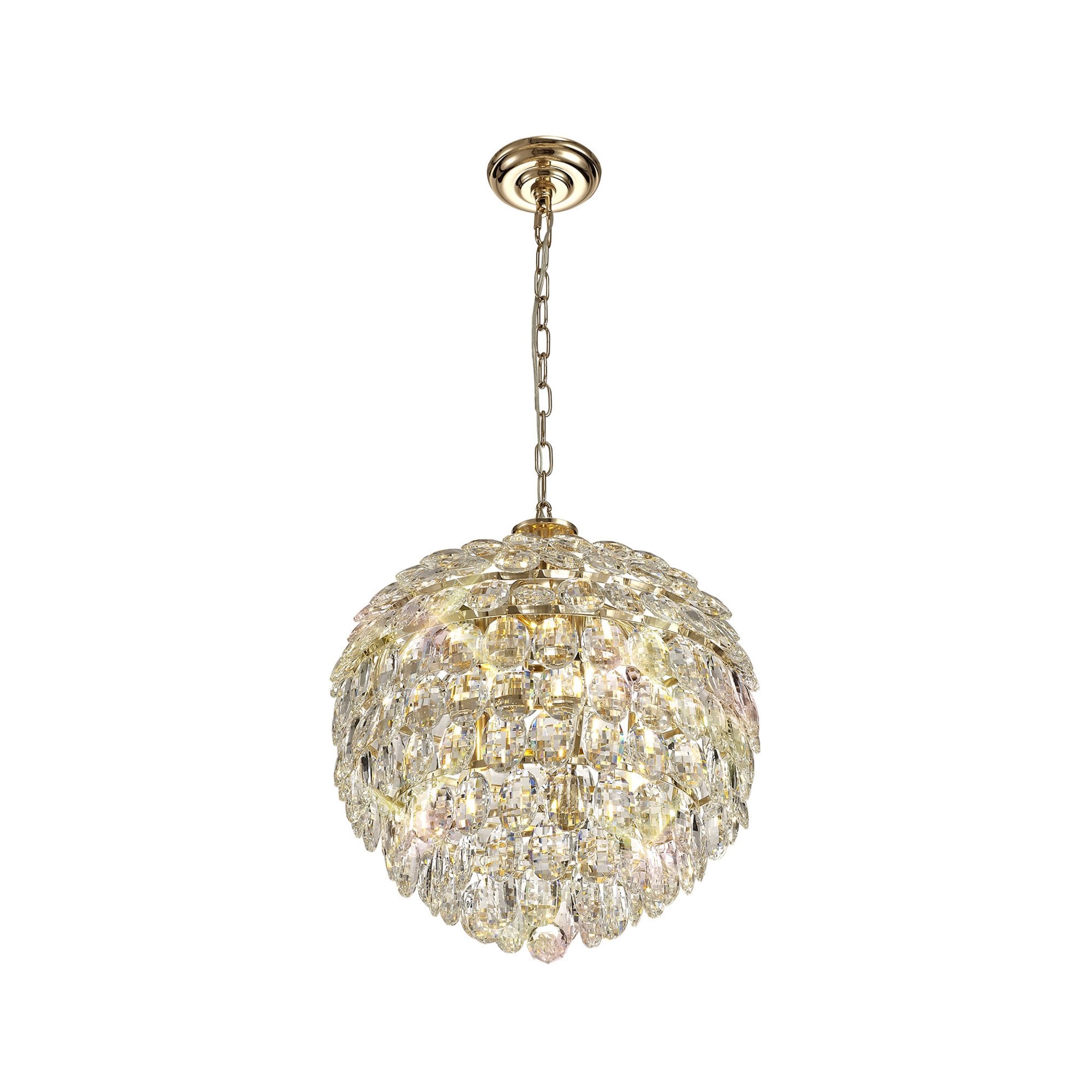 Diyas Coniston Pendant 6 Light E14 - French Gold/Crystal