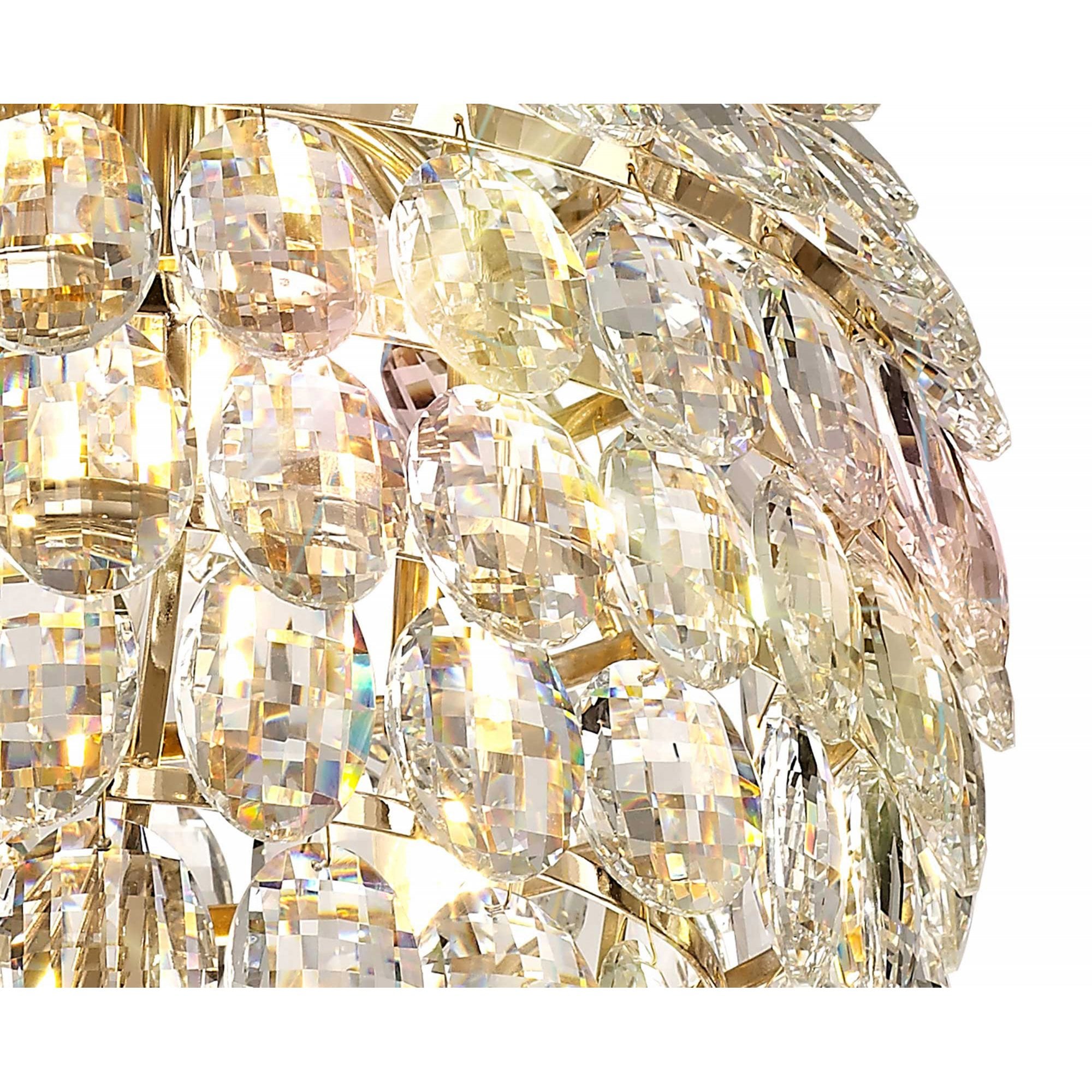 Diyas Coniston Pendant 6 Light E14 - French Gold/Crystal