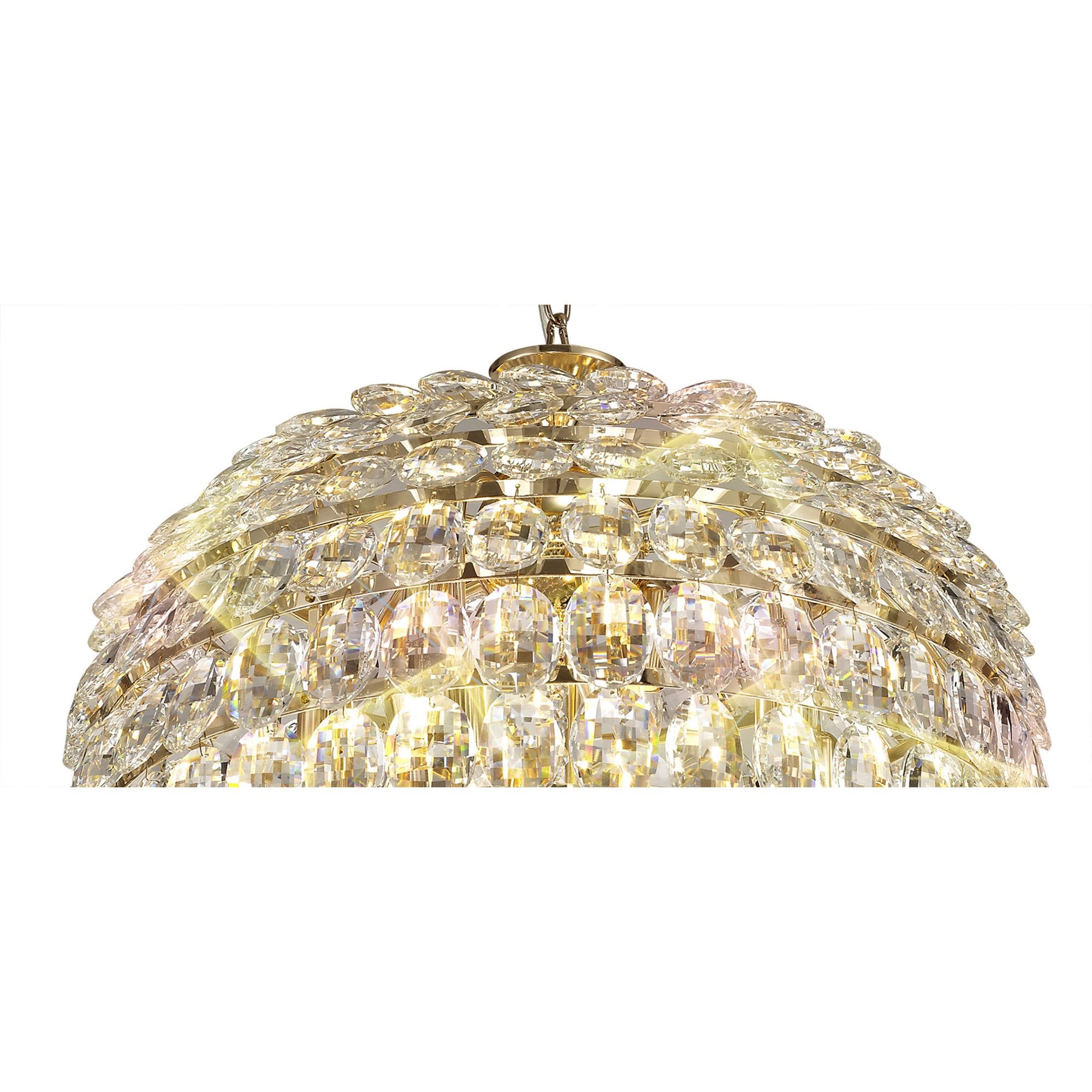 Diyas Coniston Pendant 9 Light E14 - French Gold/Crystal
