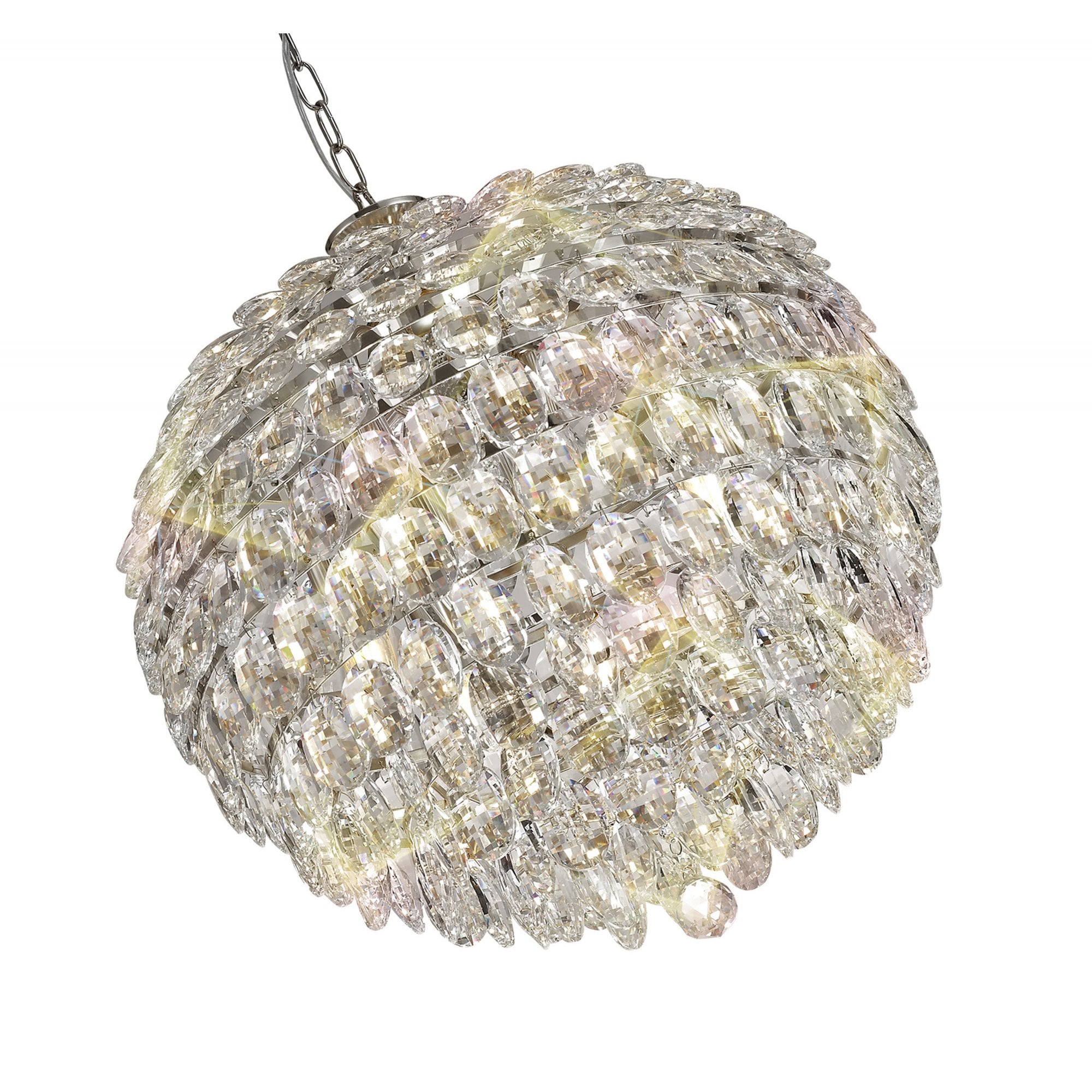 Diyas Coniston Pendant 9 Light E14 - Polished Chrome/Crystal