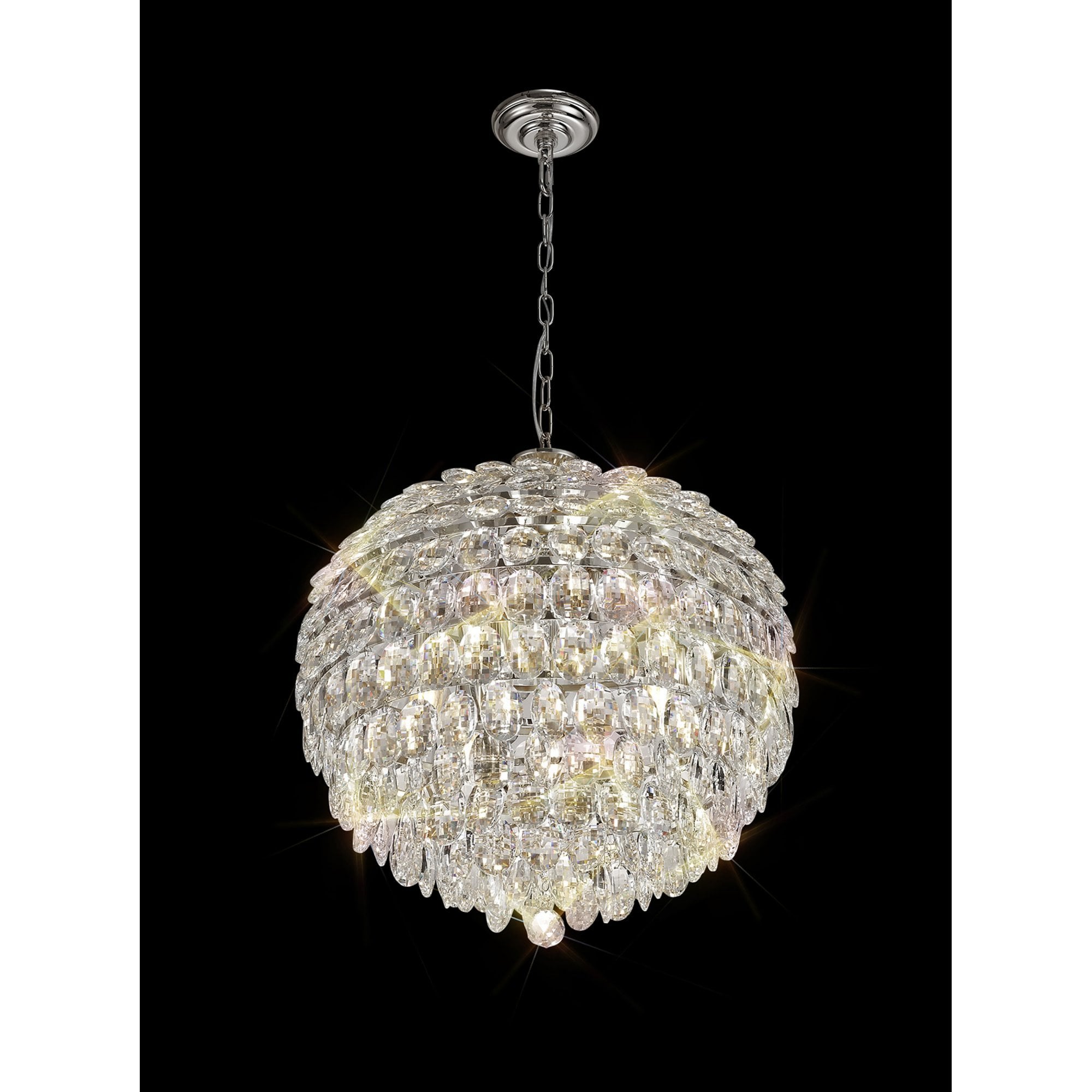 Diyas Coniston Pendant 9 Light E14 - Polished Chrome/Crystal