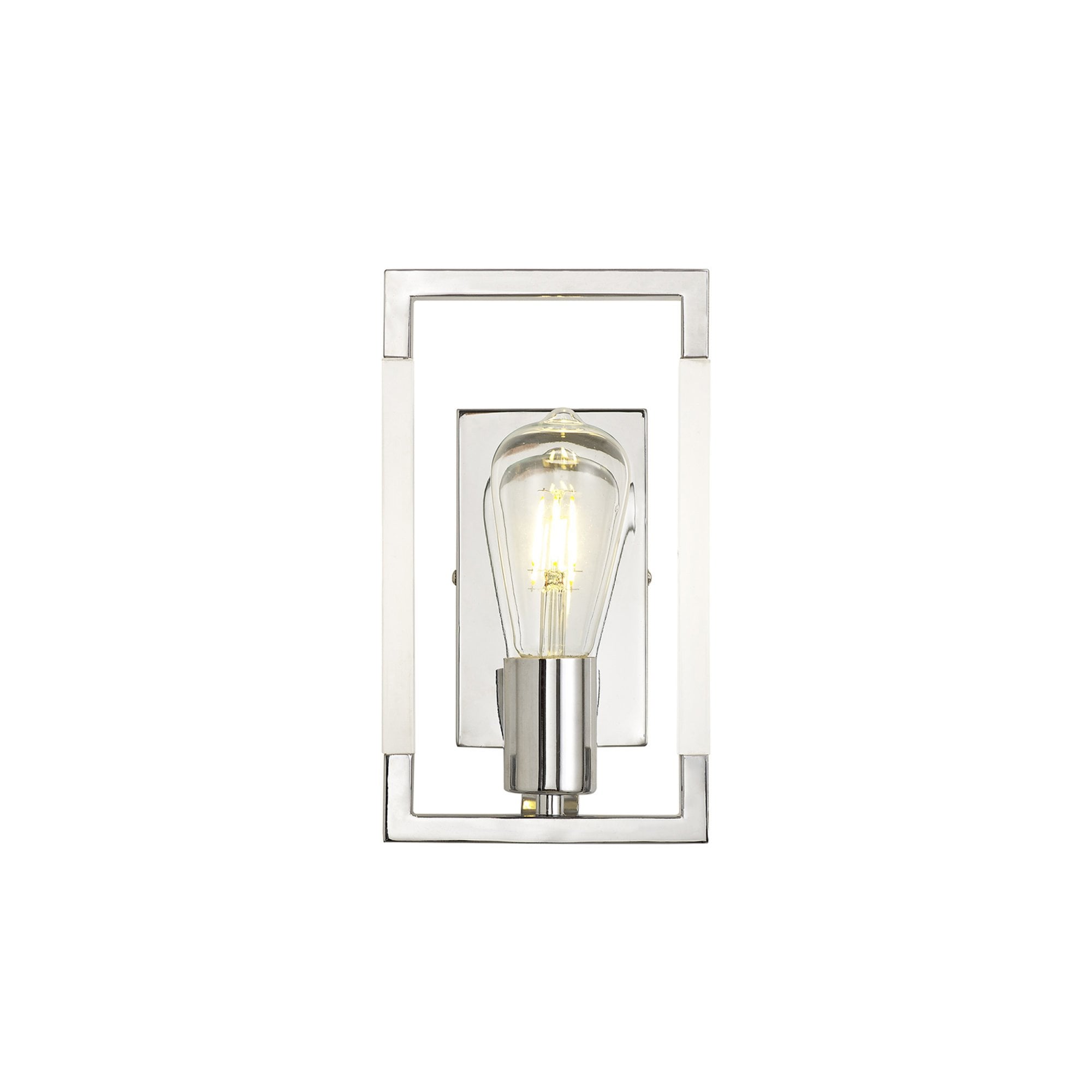 Diyas Canto Wall Lamp Single Light E27 - Polished Nickel/Acrylic