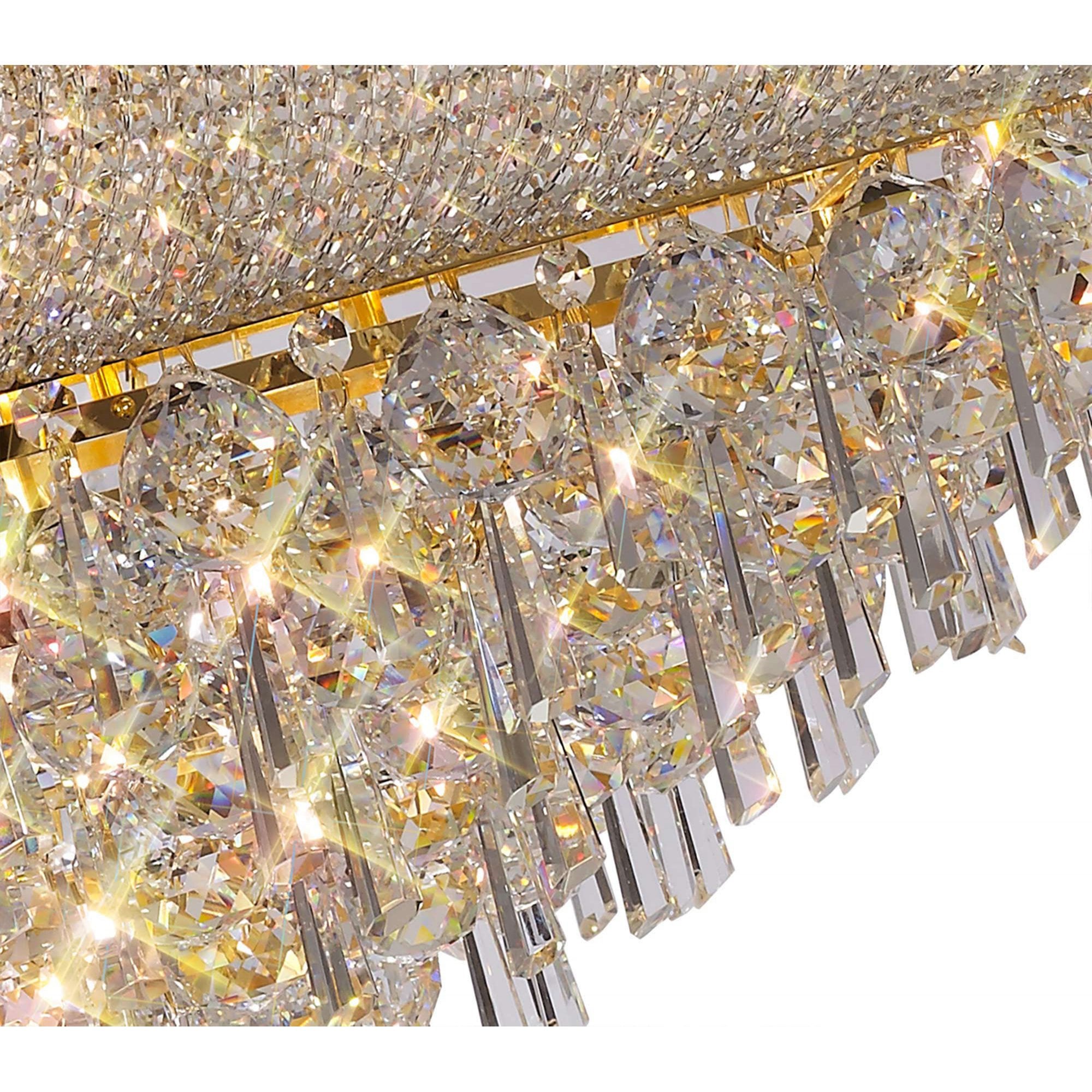 Diyas Alexandra 20 Light Pendant - French Gold & Crystal