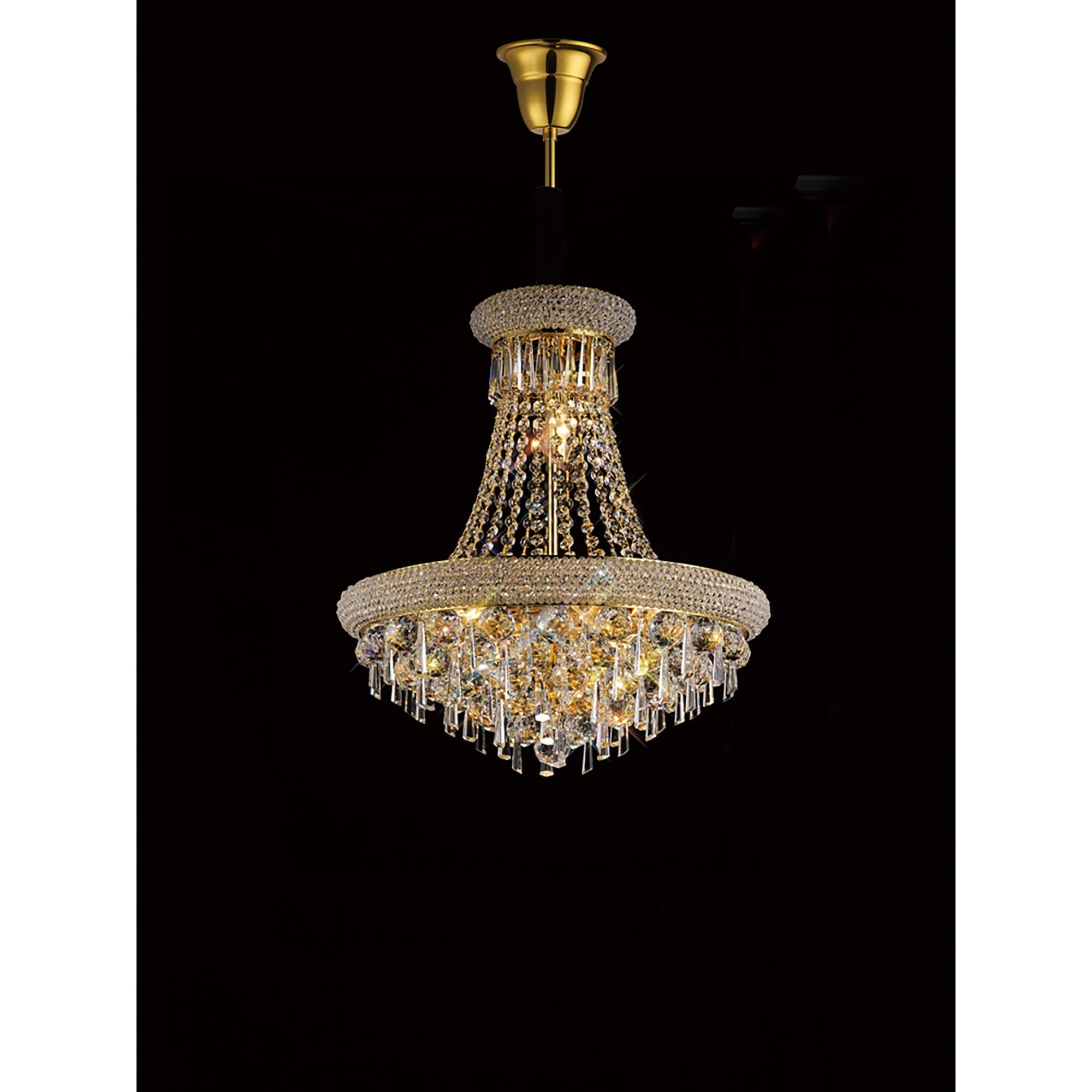 Diyas Alexandra 9 Light Pendant - French Gold & Crystal