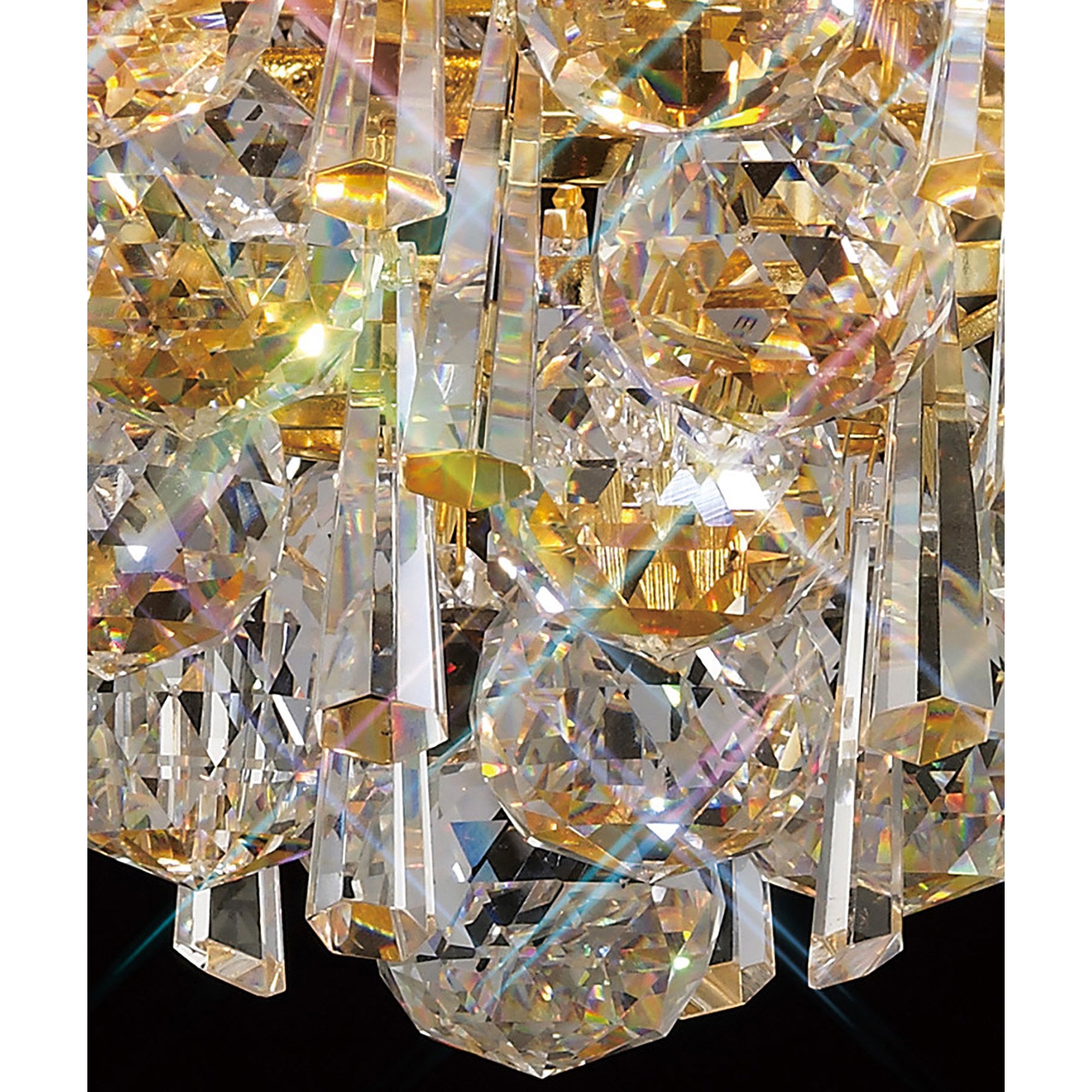 Diyas Alexandra 18 Light Pendant - French Gold & Crystal