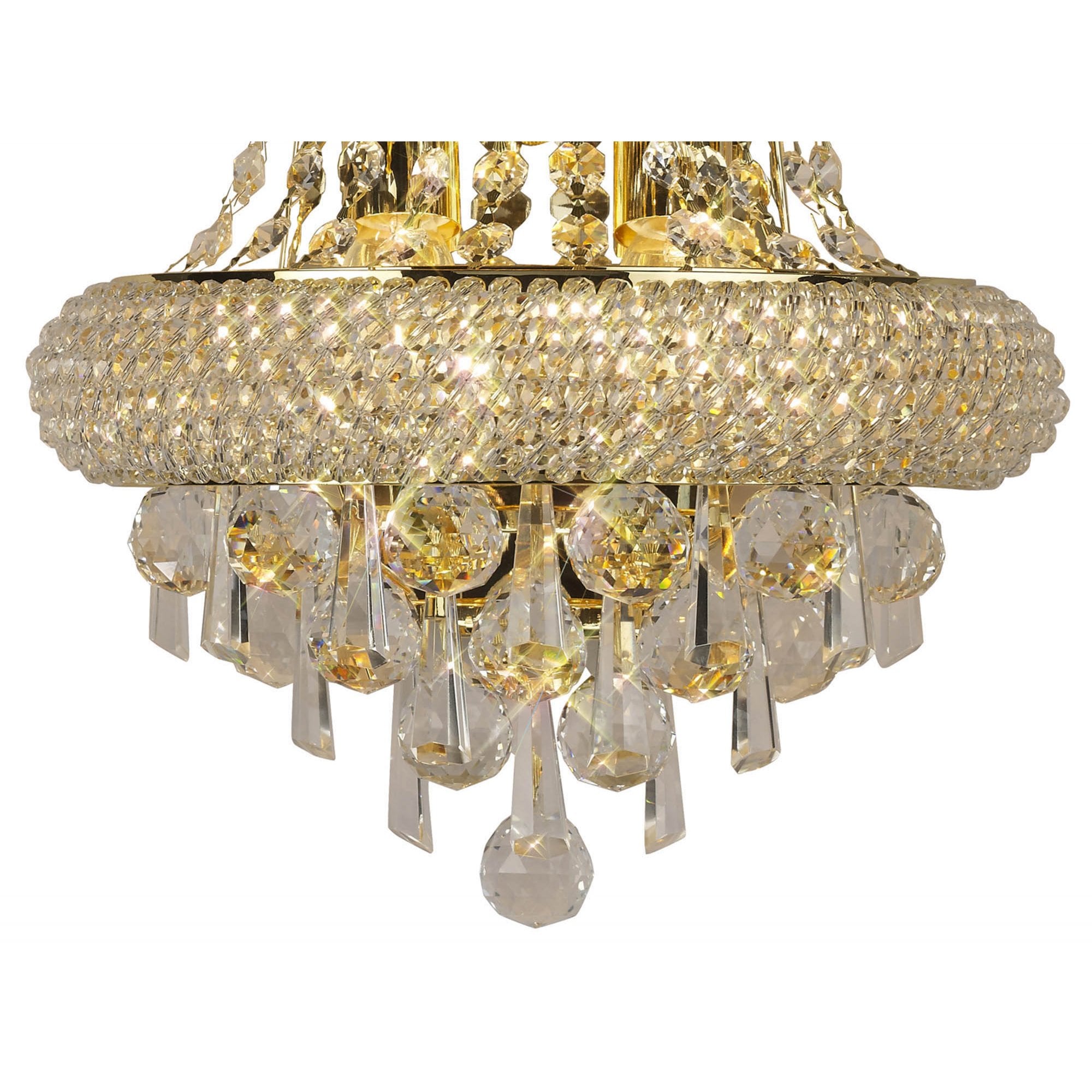 Diyas Alexandra Large 3 Light Wall Light - French Gold & Crystal