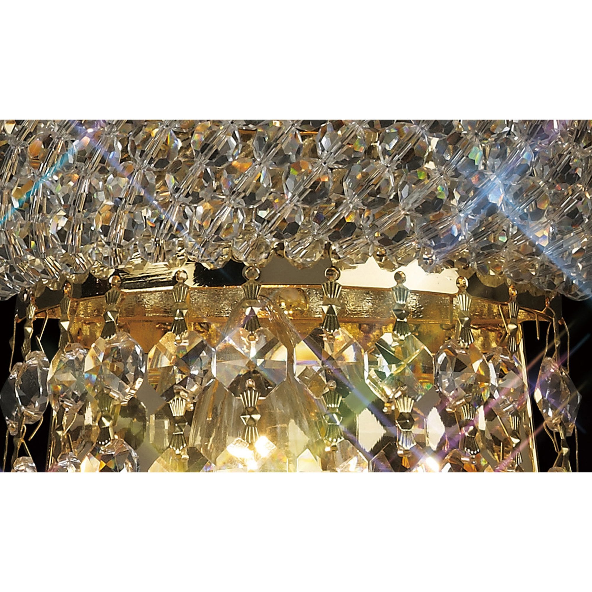 Diyas Alexandra Large 3 Light Wall Light - French Gold & Crystal