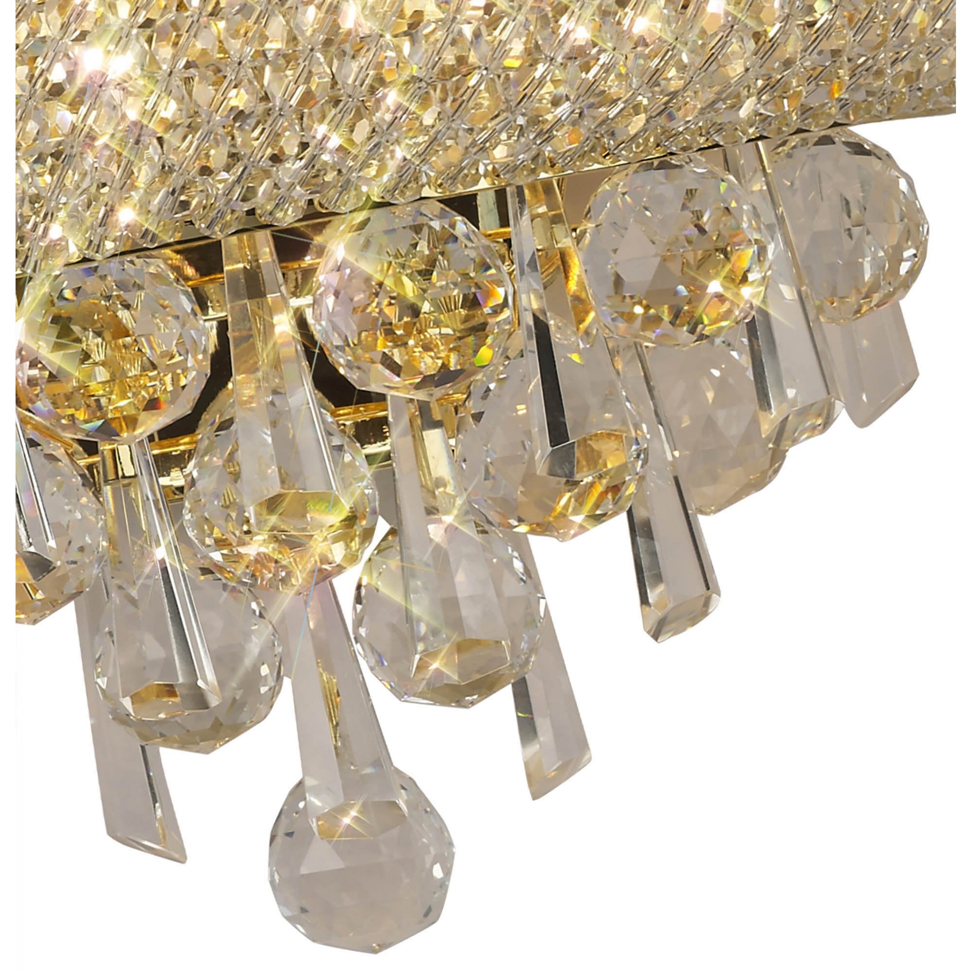 Diyas Alexandra Large 3 Light Wall Light - French Gold & Crystal