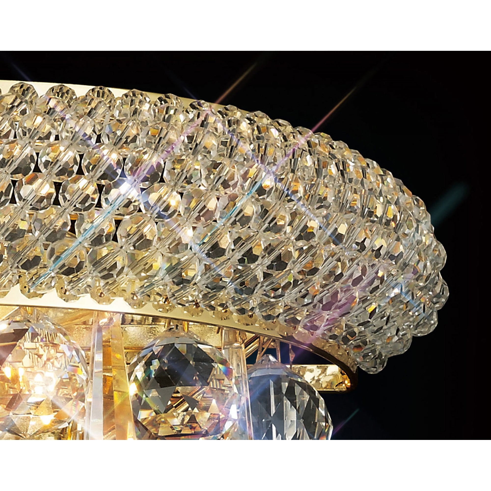 Diyas Alexandra Small 2 Light Wall Light - French Gold & Crystal