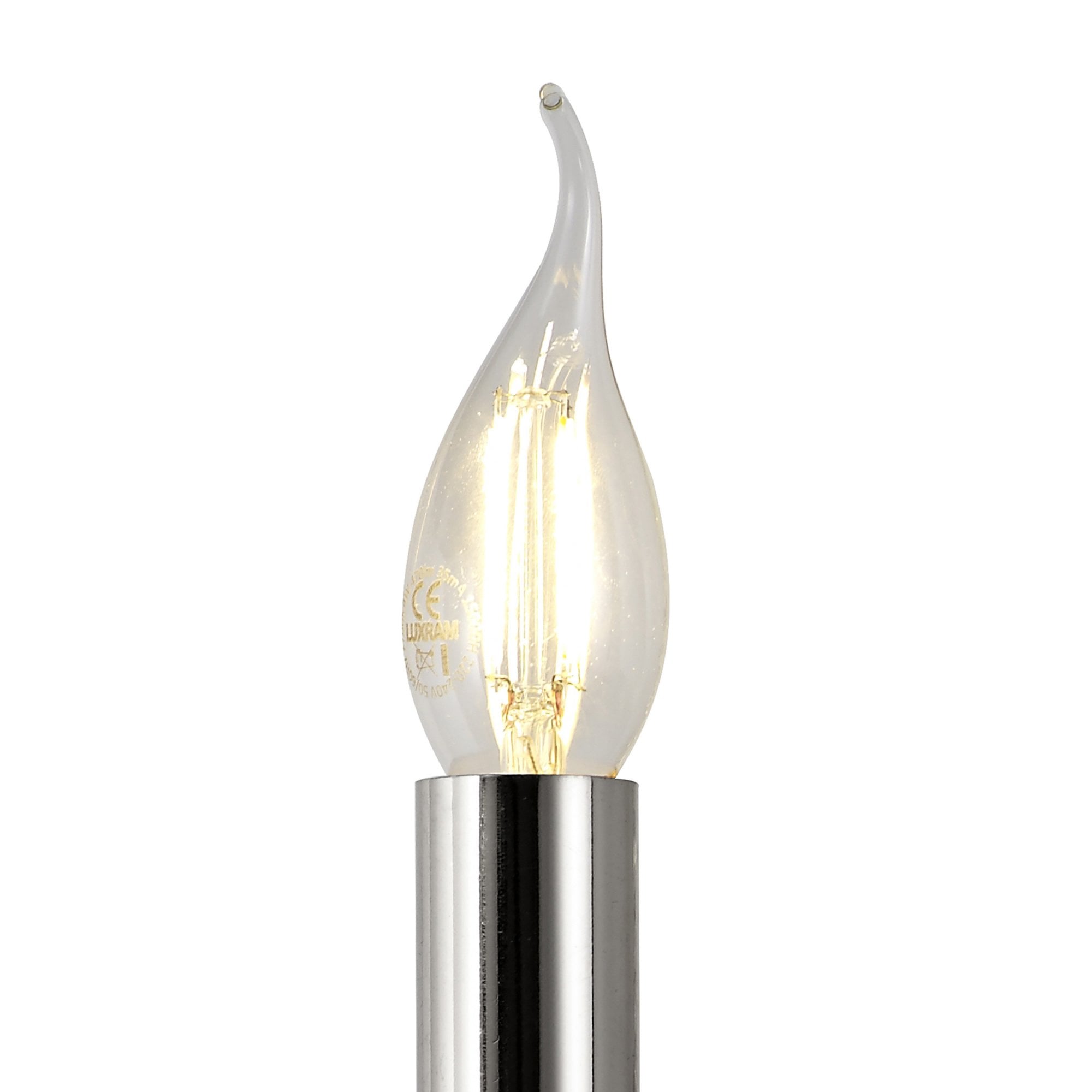 Diyas Armand Wall Lamp Single Light E14 - Polished Chrome/Crystal