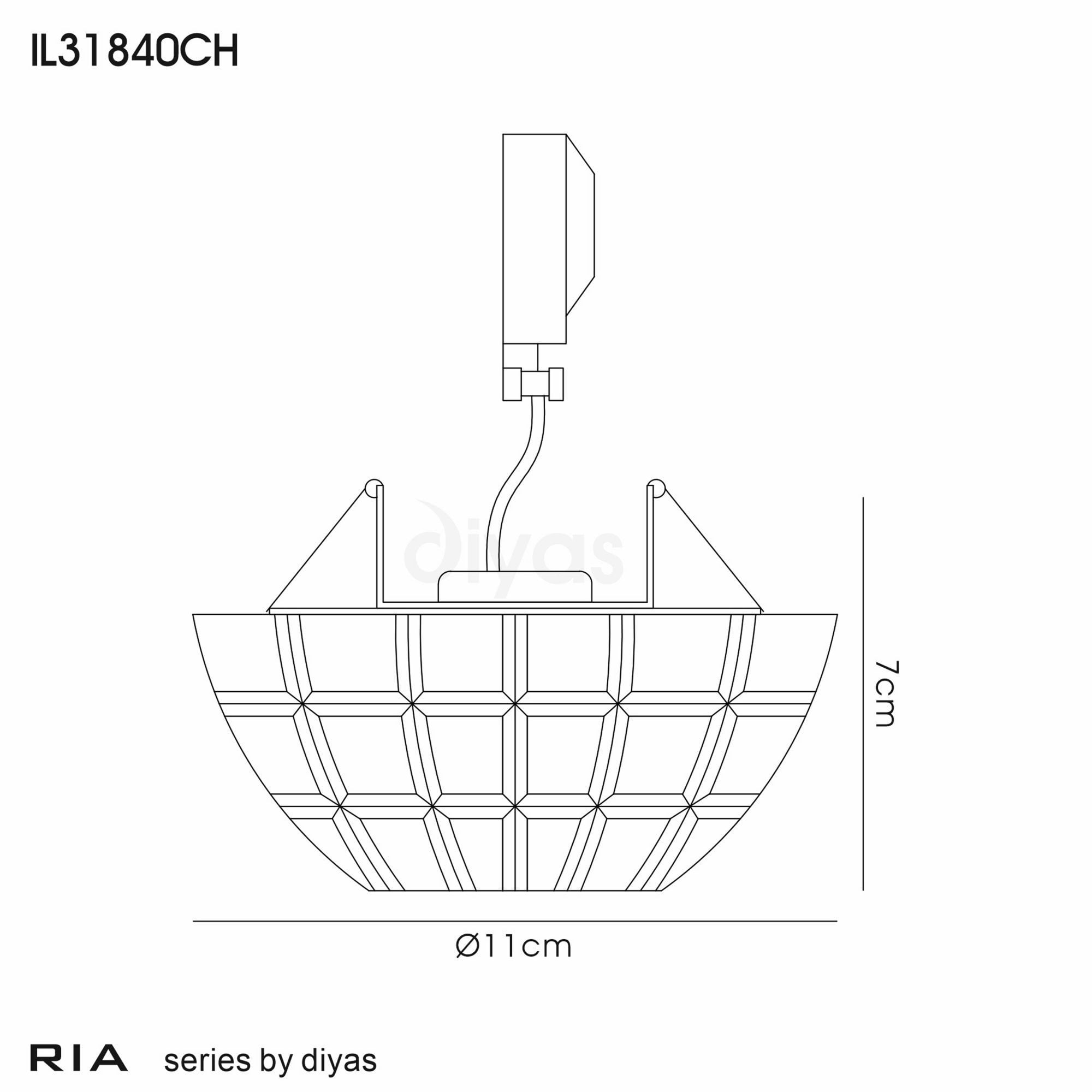 Diyas IL31840CH Ria G9 Dome Downlight Polished Chrome/Crystal