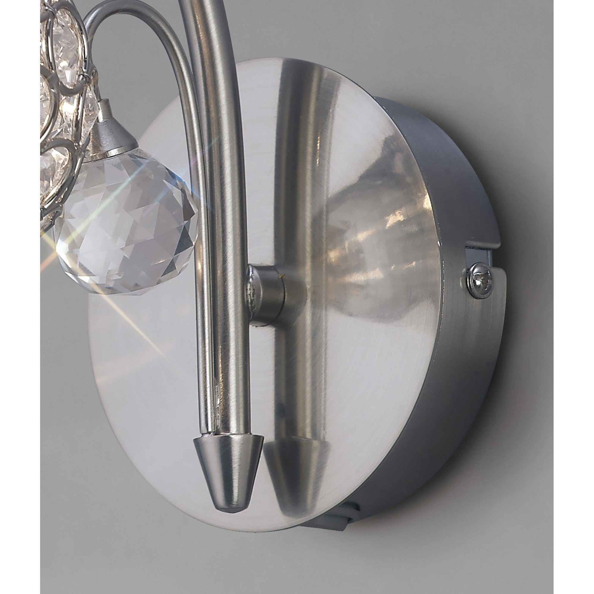 Diyas IL30931 Cara Wall Light Switched 1 Light Satin Nickel/Crystal
