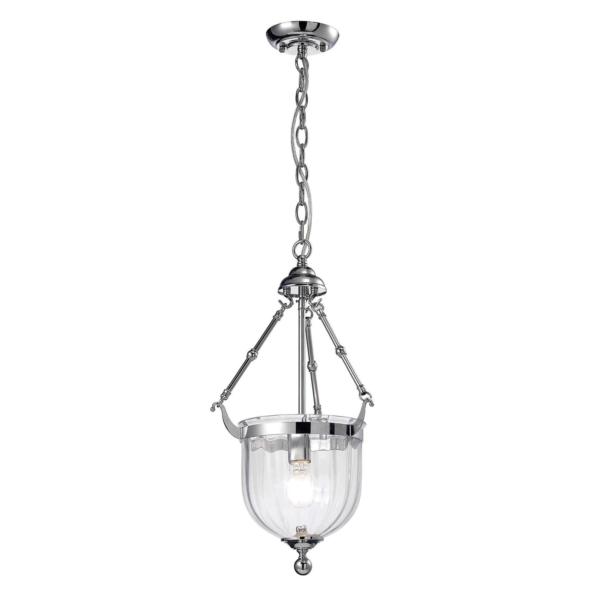 Diyas IL31071 Aubrey Pendant 1 Light Polished Chrome/Glass