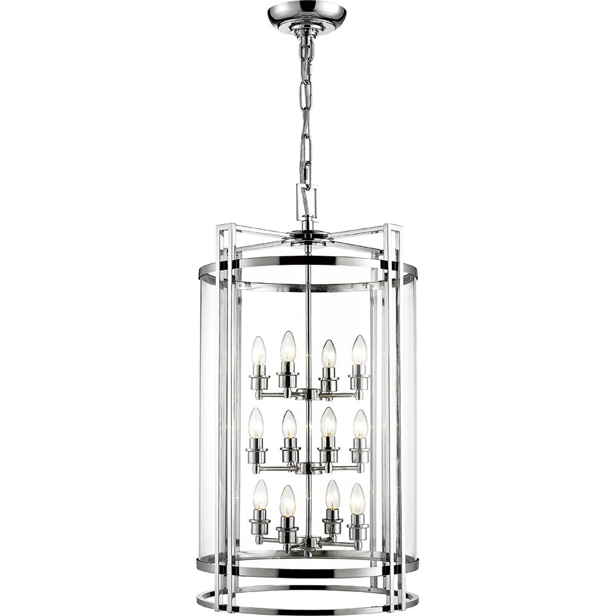 Diyas IL31085 Eaton Pendant 12 Light Polished Chrome/Glass