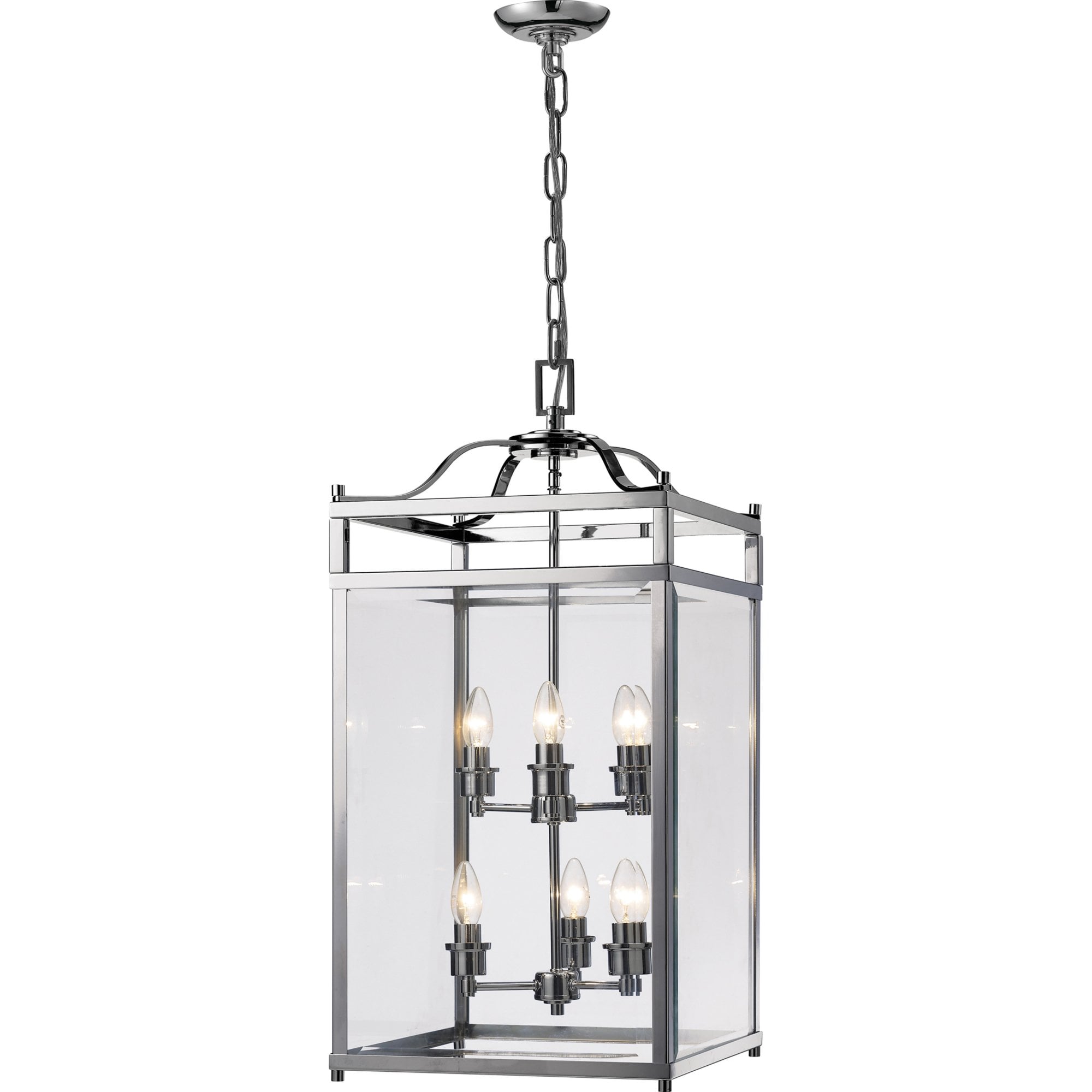 Diyas IL31104 Aston Pendant 6 Light Polished Chrome/Glass