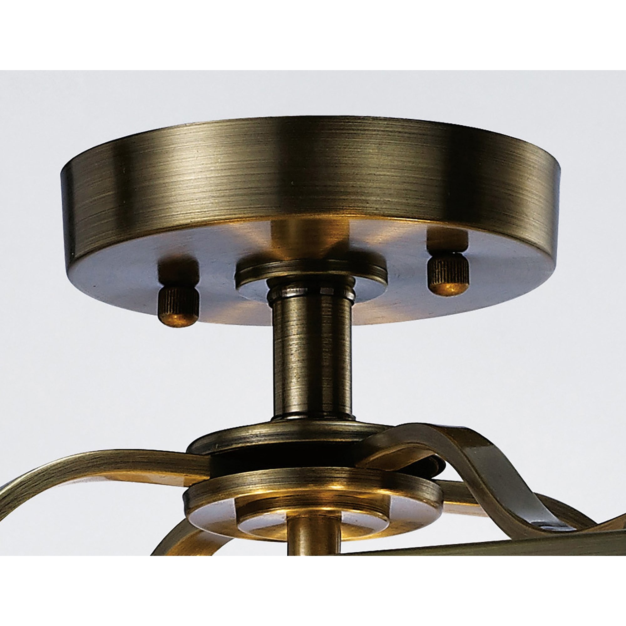 Diyas IL31111 Aston Semi Ceiling 4 Light Antique Brass/Glass