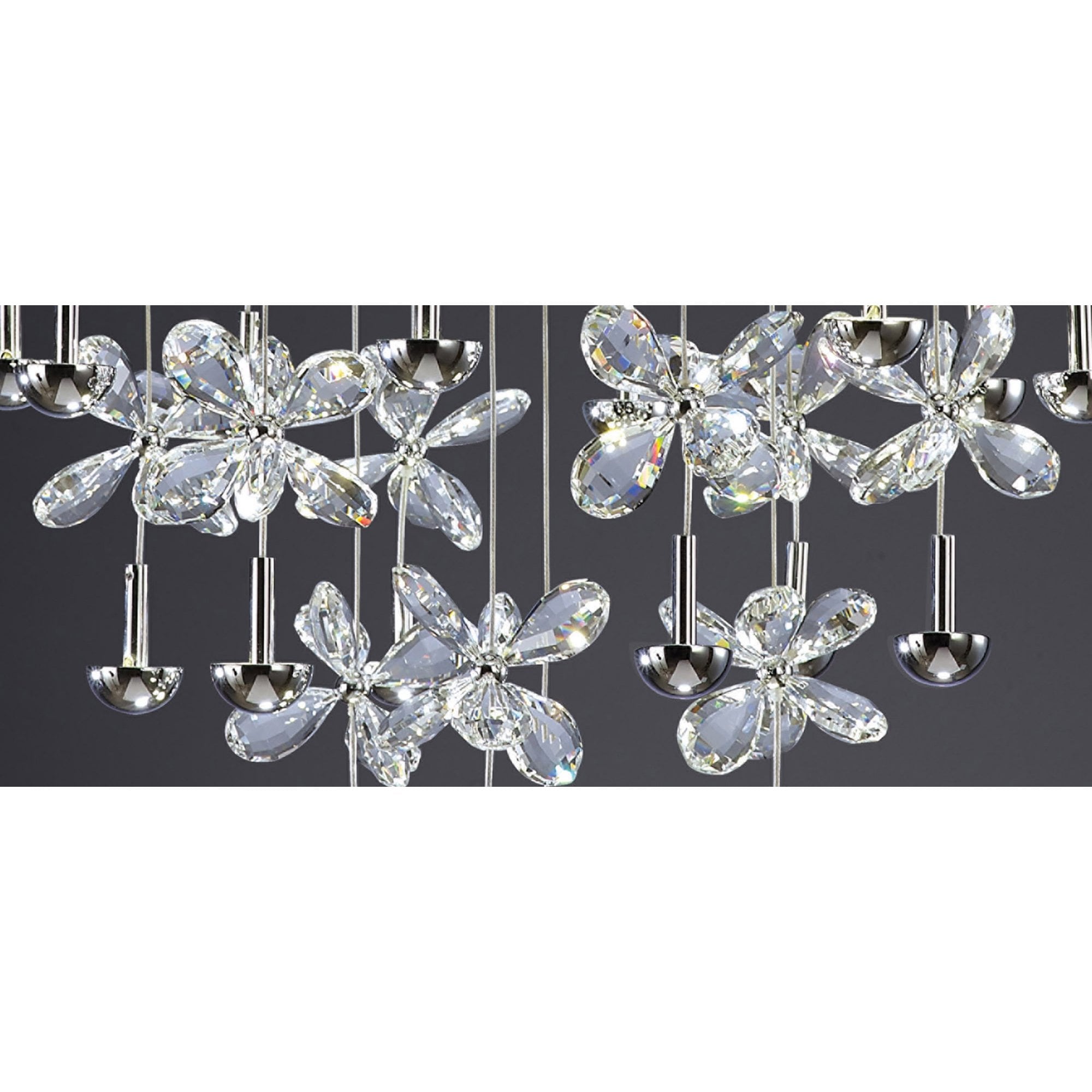 Diyas IL31147 Aviva Pendant Round 28 Light 4000K LED Polished Chrome/Crystal