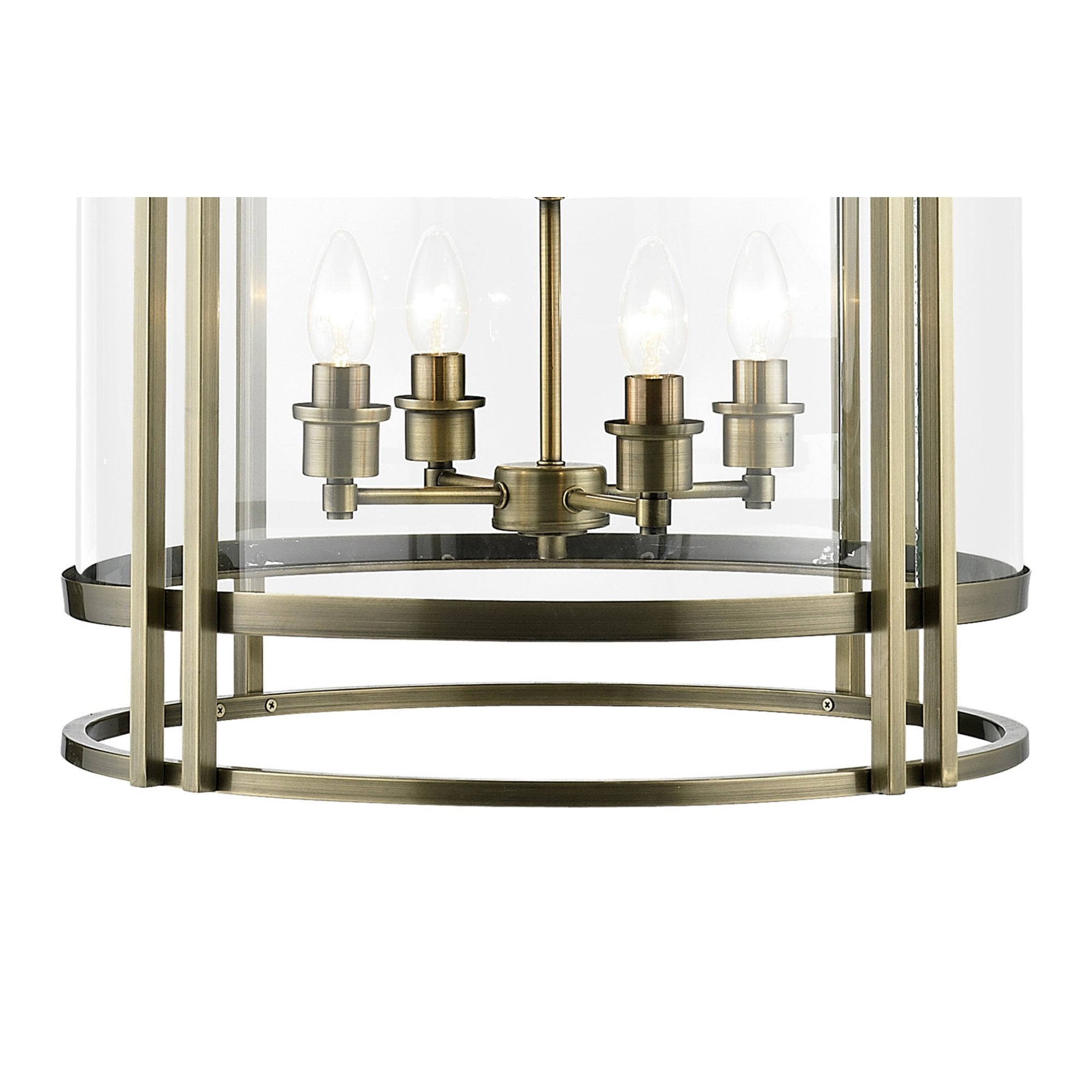 Diyas IL31095 Eaton Pendant 12 Light Antique Brass/Glass