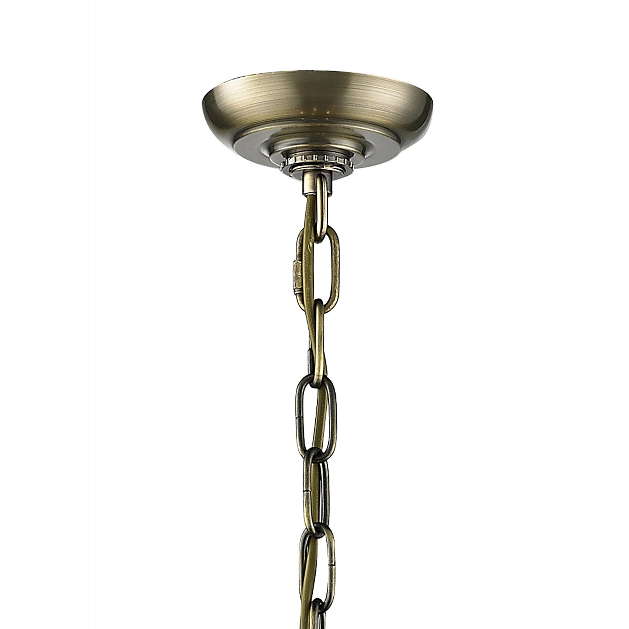 Diyas IL31094 Eaton Pendant 6 Light Antique Brass/Glass