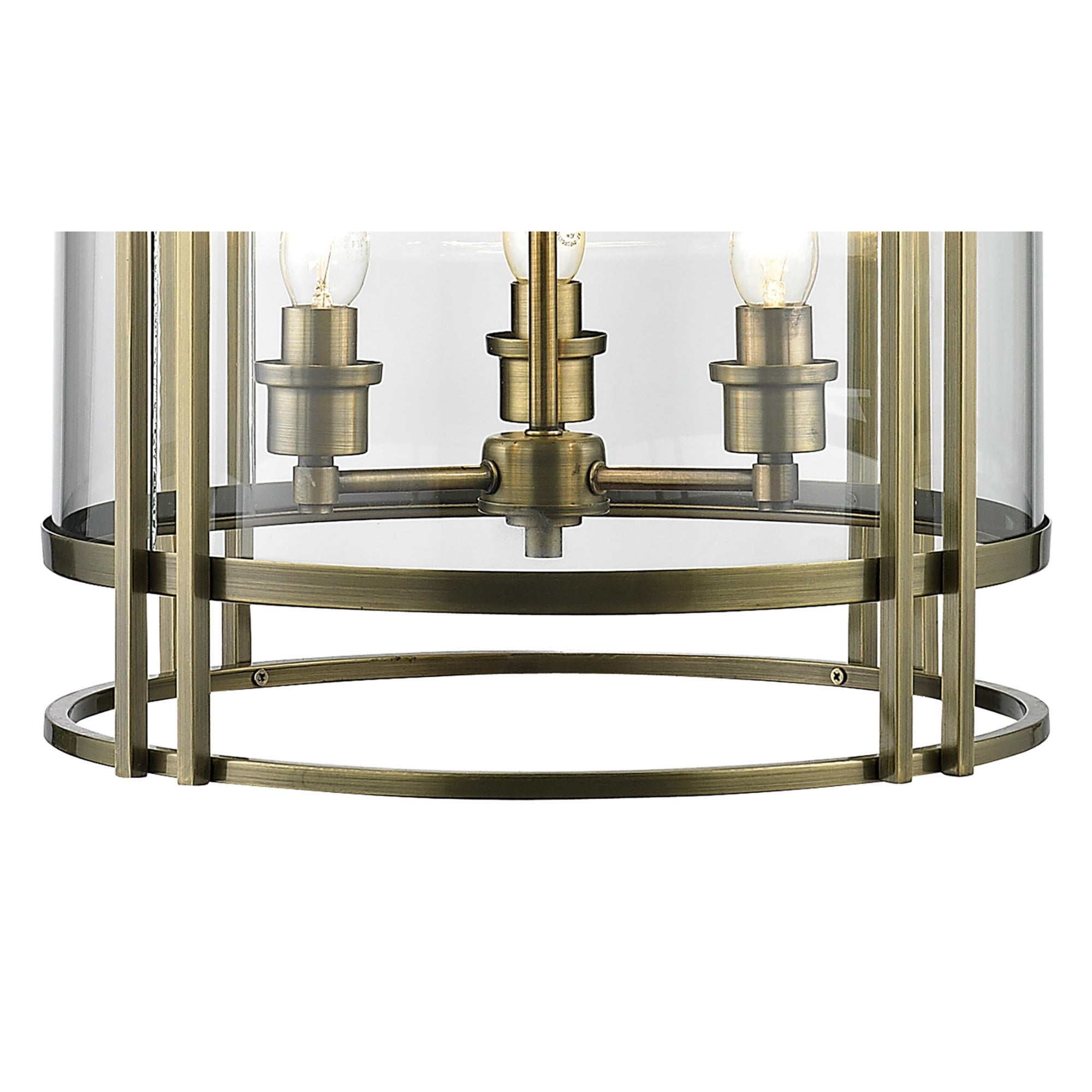 Diyas IL31094 Eaton Pendant 6 Light Antique Brass/Glass