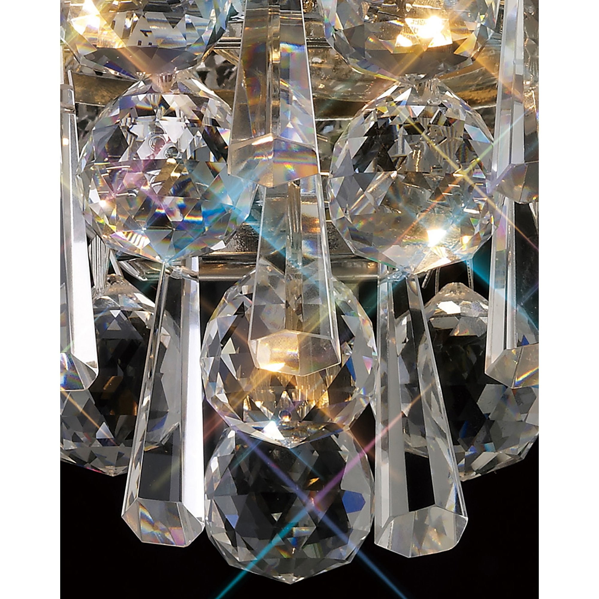 Diyas Alexandra 3 Tier 37 Light Pendant - Polished Chrome & Crystal