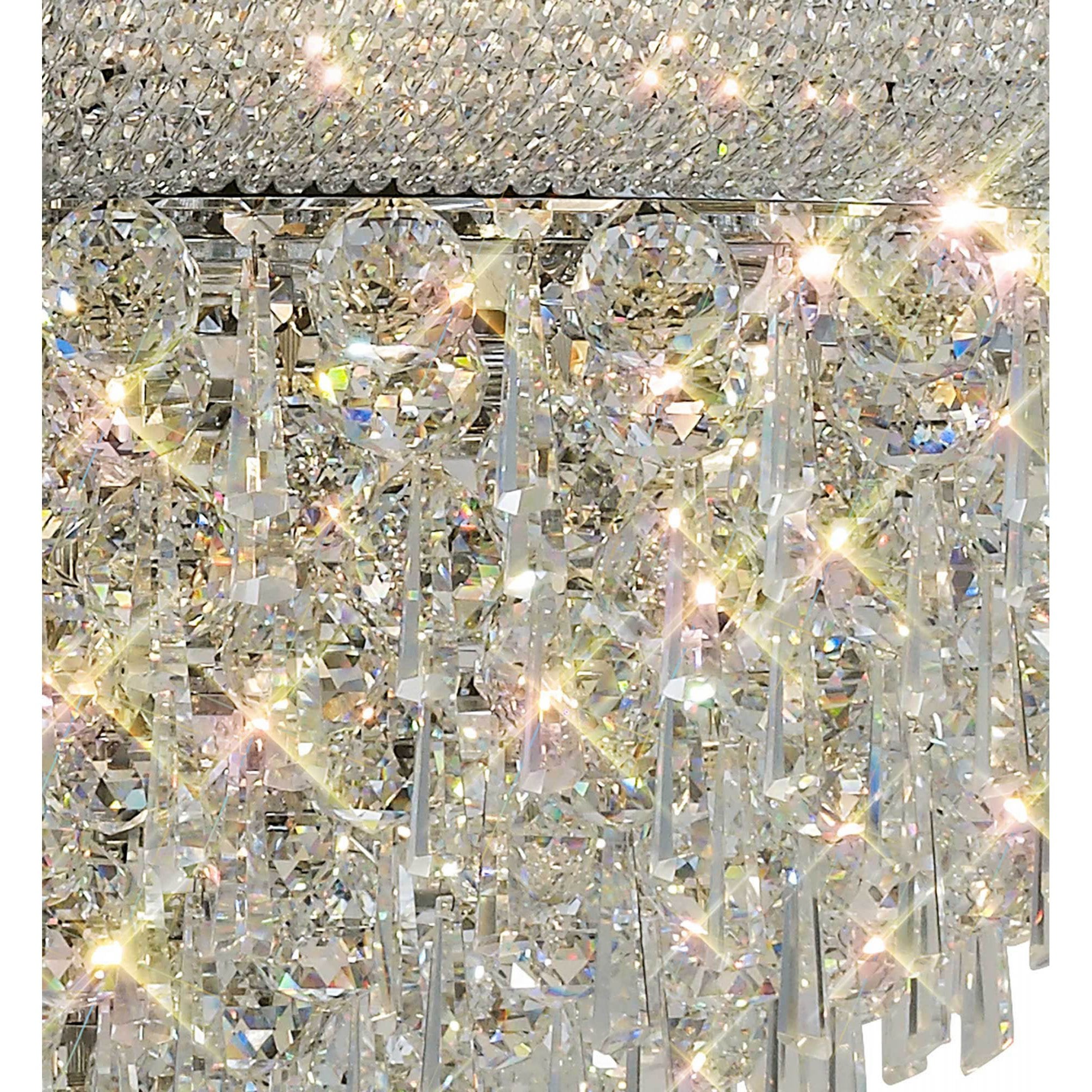 Diyas Alexandra 3 Tier 37 Light Pendant - Polished Chrome & Crystal