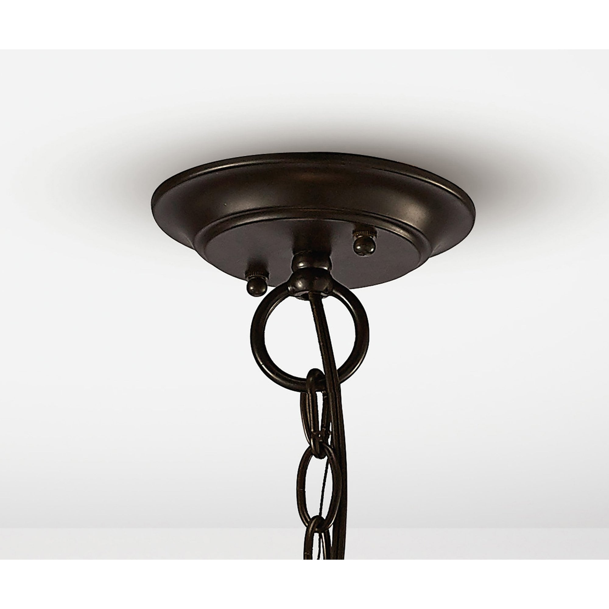 Diyas IL31677 Asia Pendant 4 Light E14 Oiled Bronze/Clear Glass