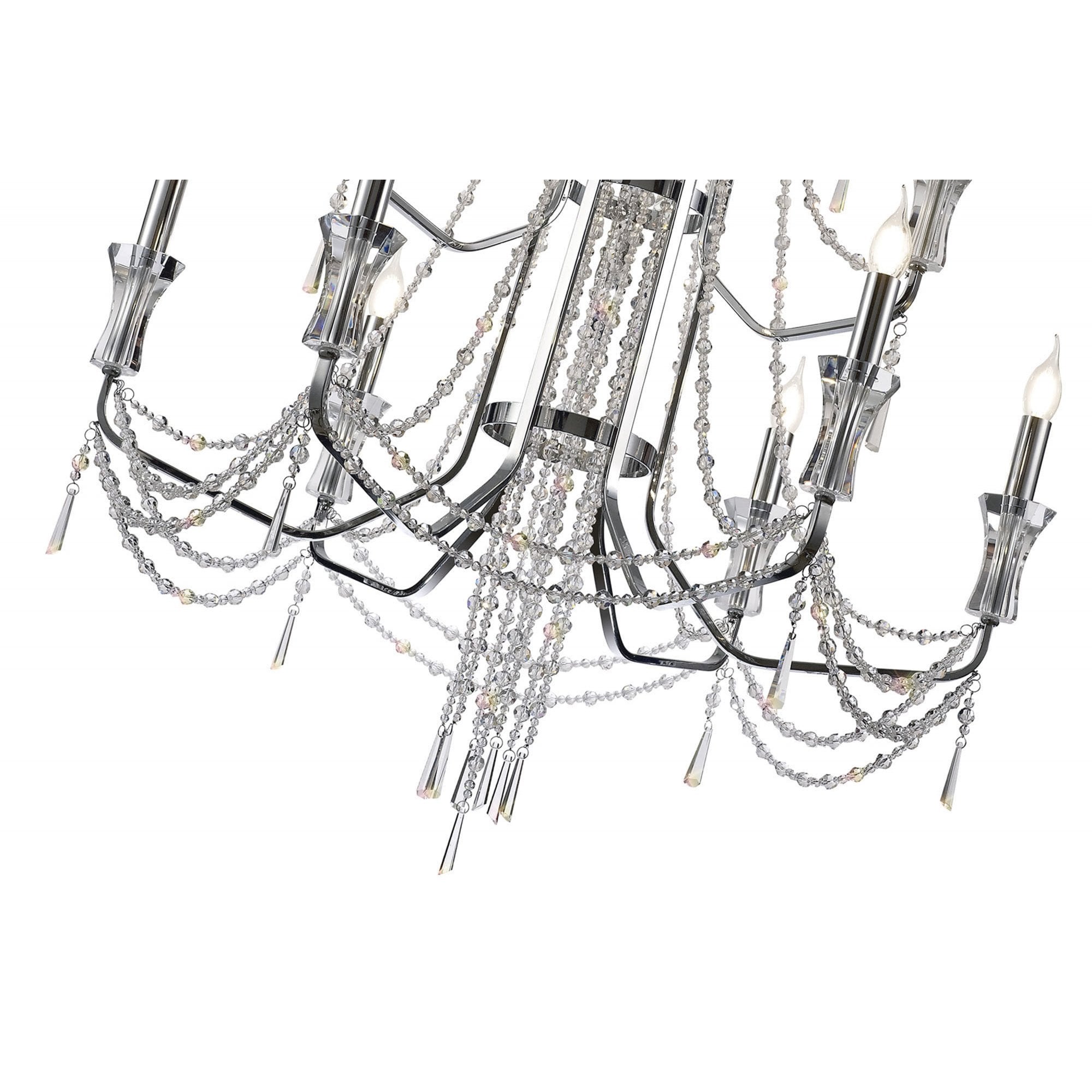 Diyas Armand Pendant 6+3+3 Light E14 - Polished Chrome/Crystal