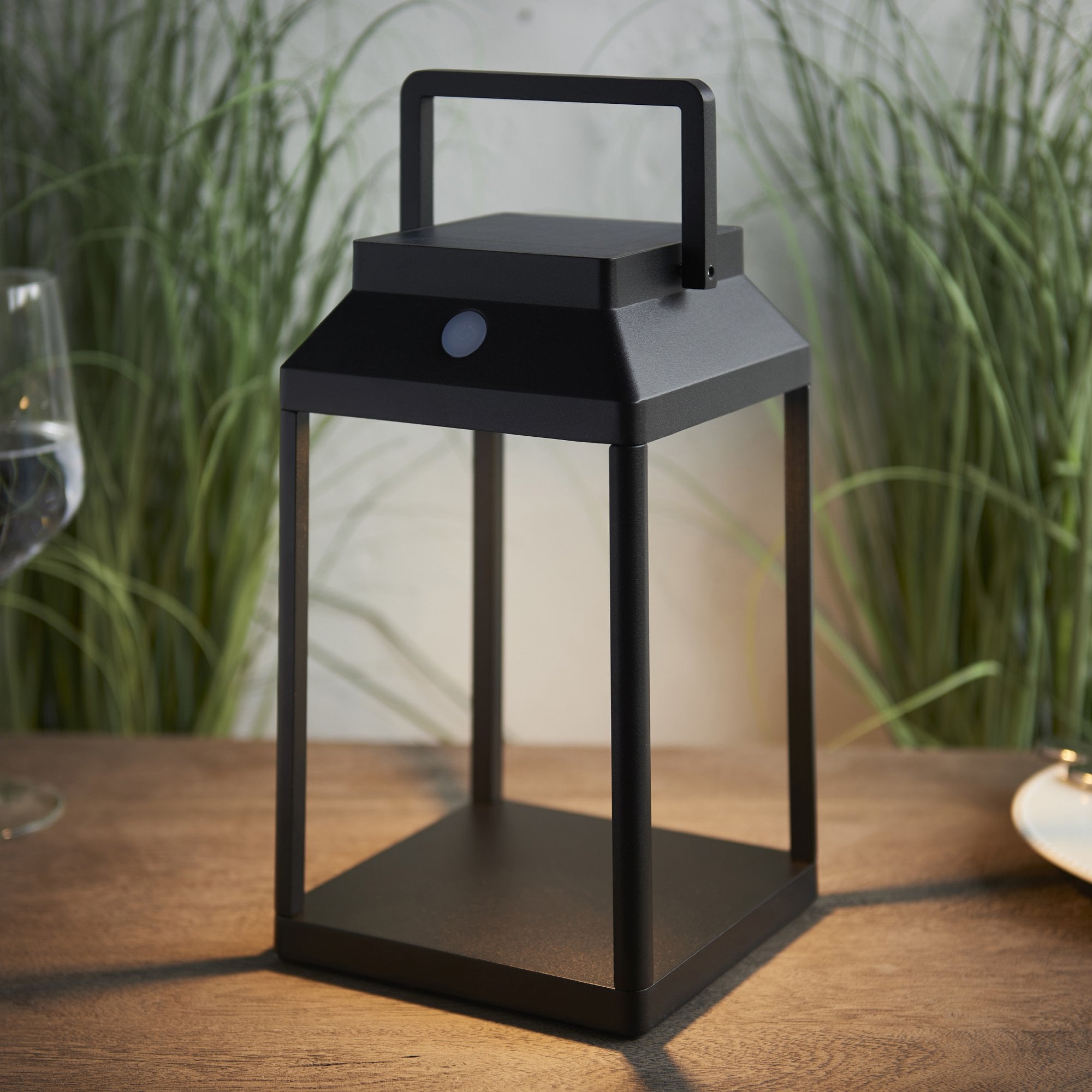 Endon Linterna Medium Single Light Table Lamp - Solar - Textured Black